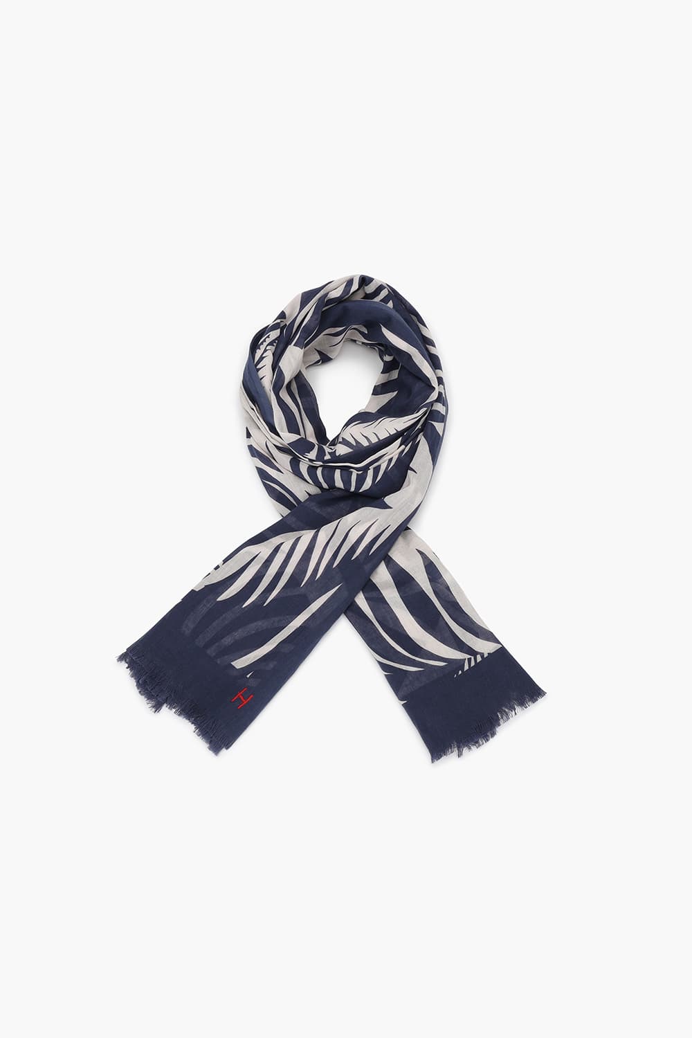 SARONG 코튼 트로피컬 패턴 103 네이비 스카프