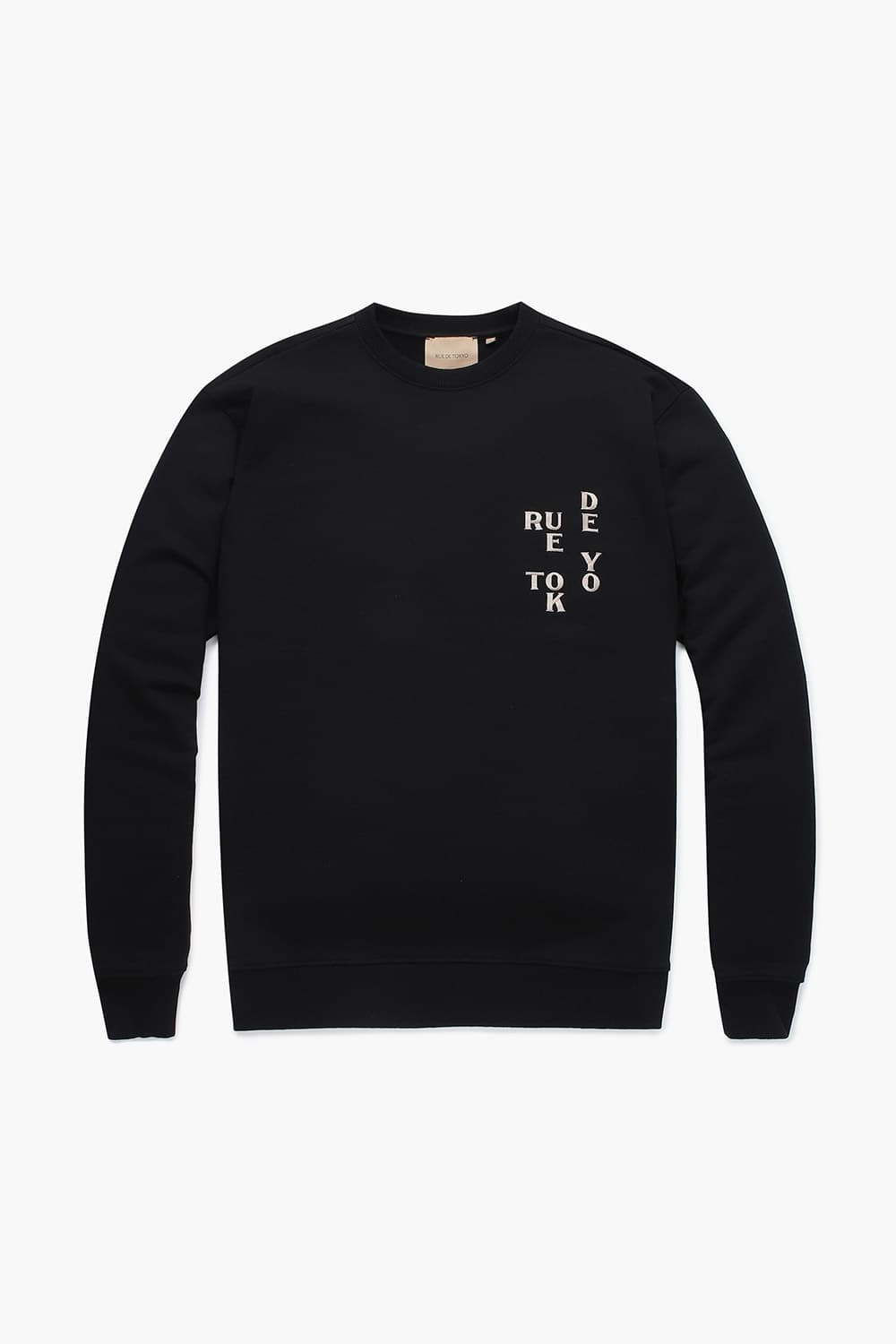 TRU 코튼 스웻 101 블랙 긴소매 티셔츠