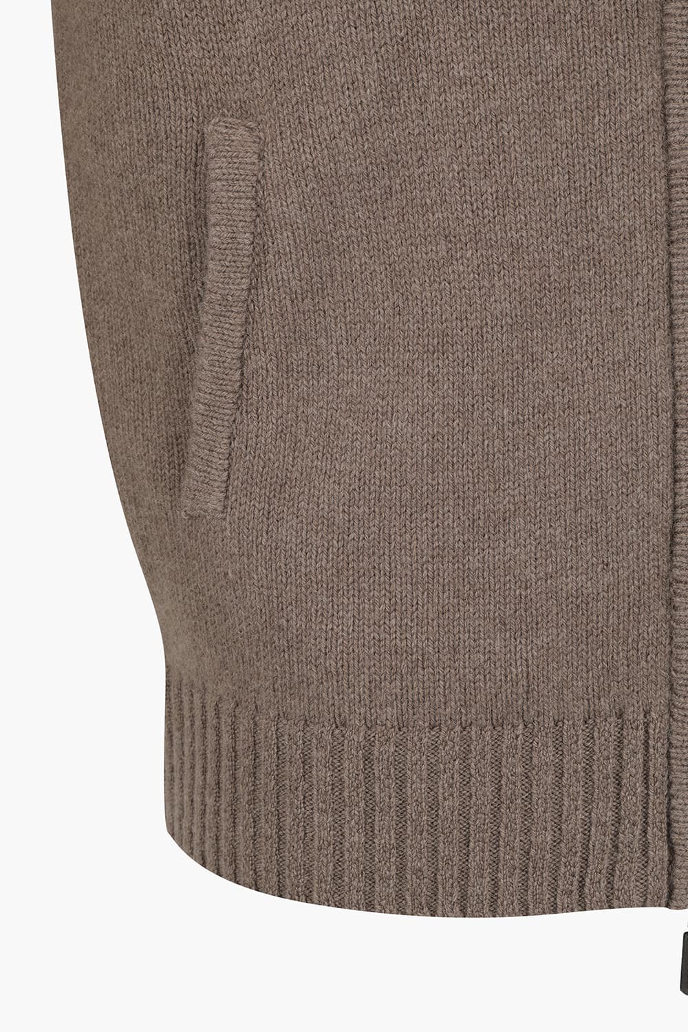 울 골지 헨리넥 니트 브라운 집업