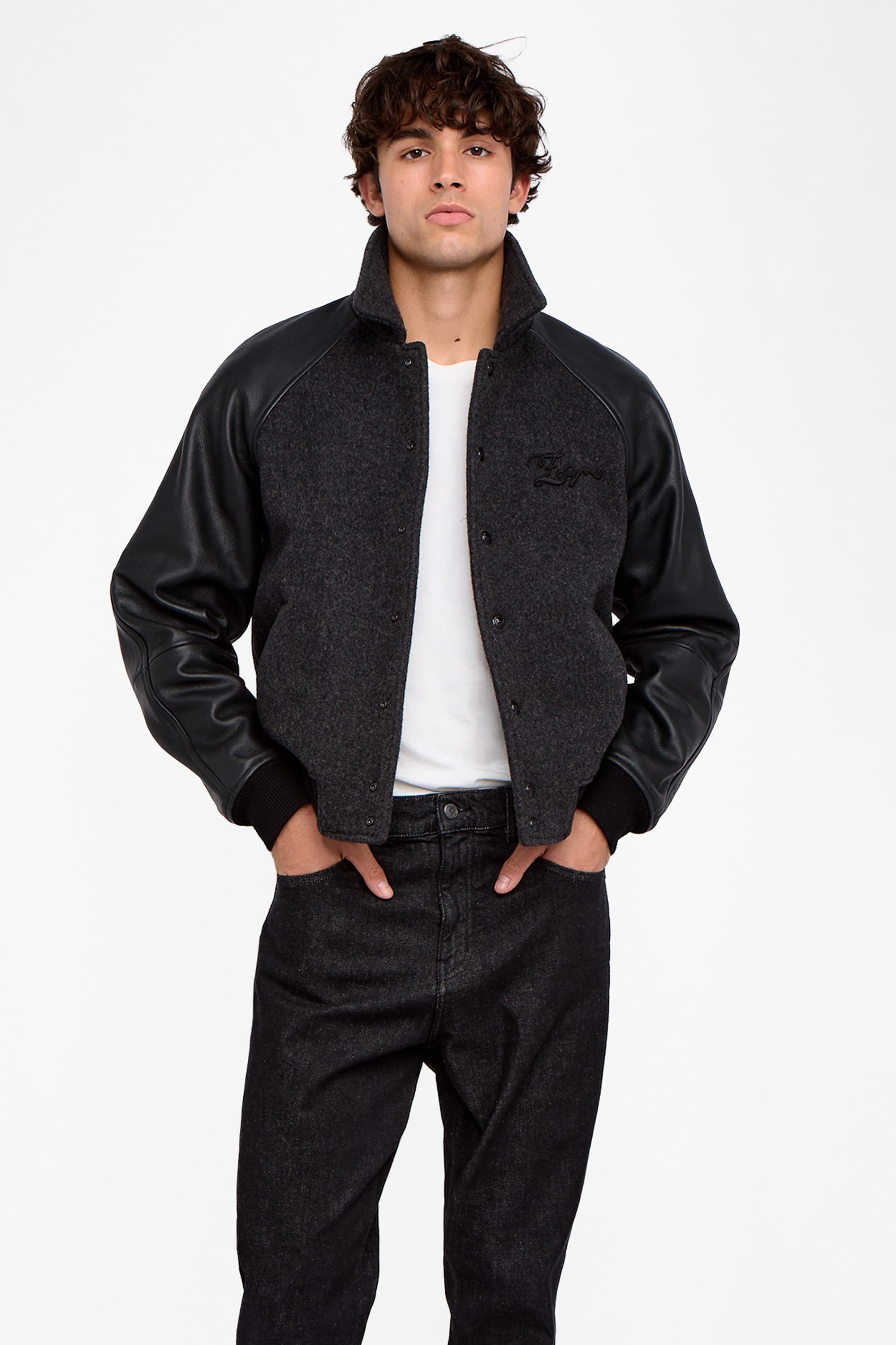 Benjy Leather Wool Jacket