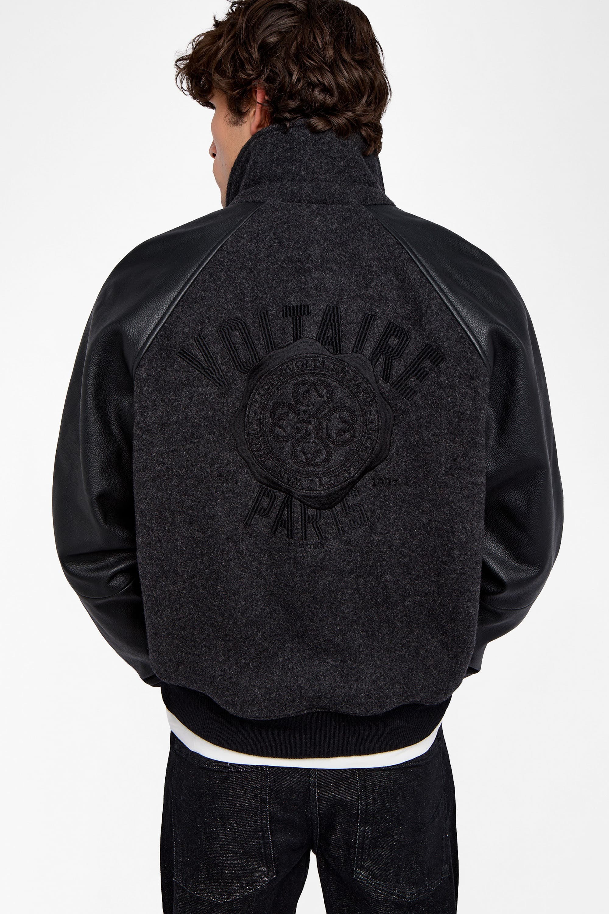 Benjy Leather Wool Jacket