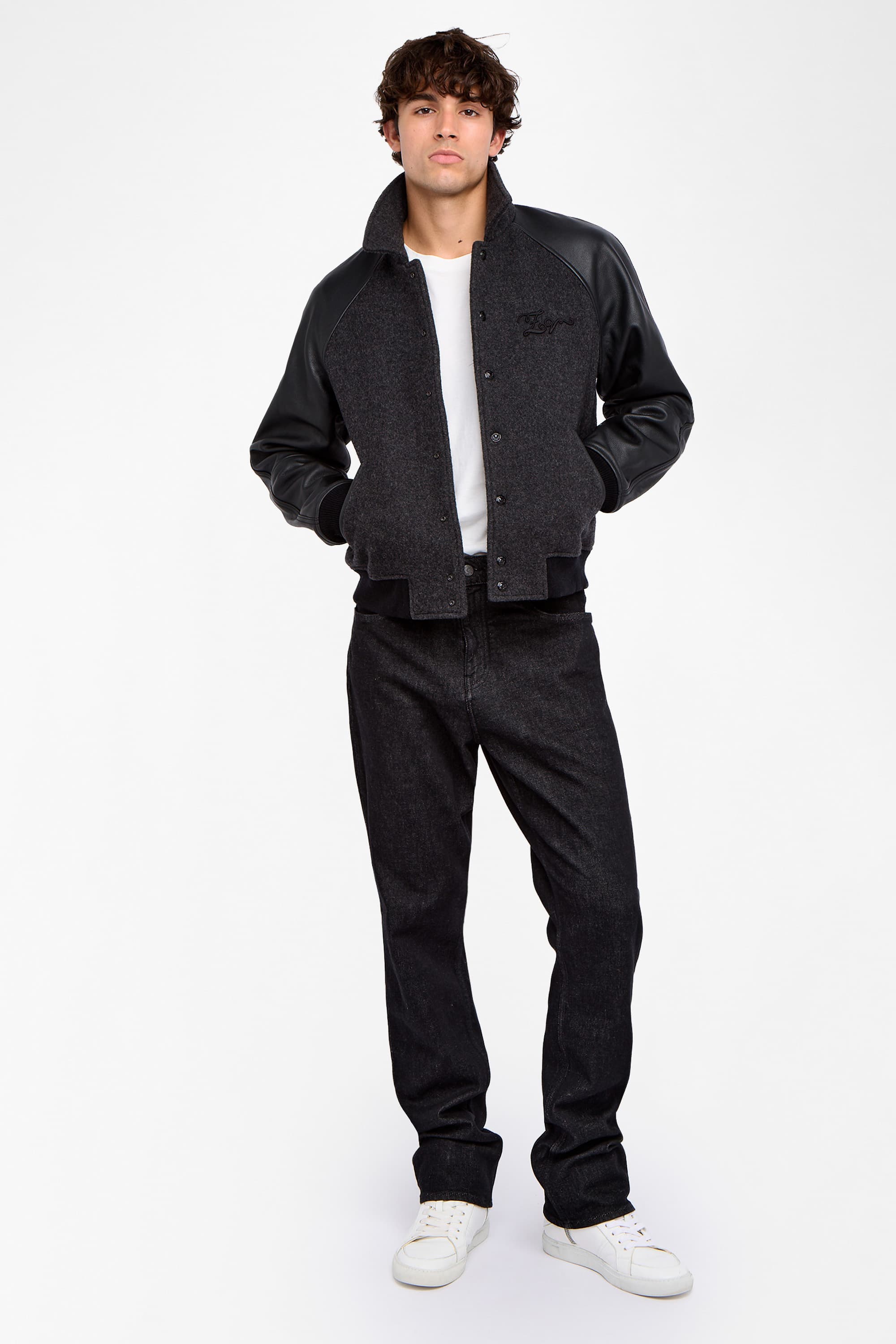 Benjy Leather Wool Jacket