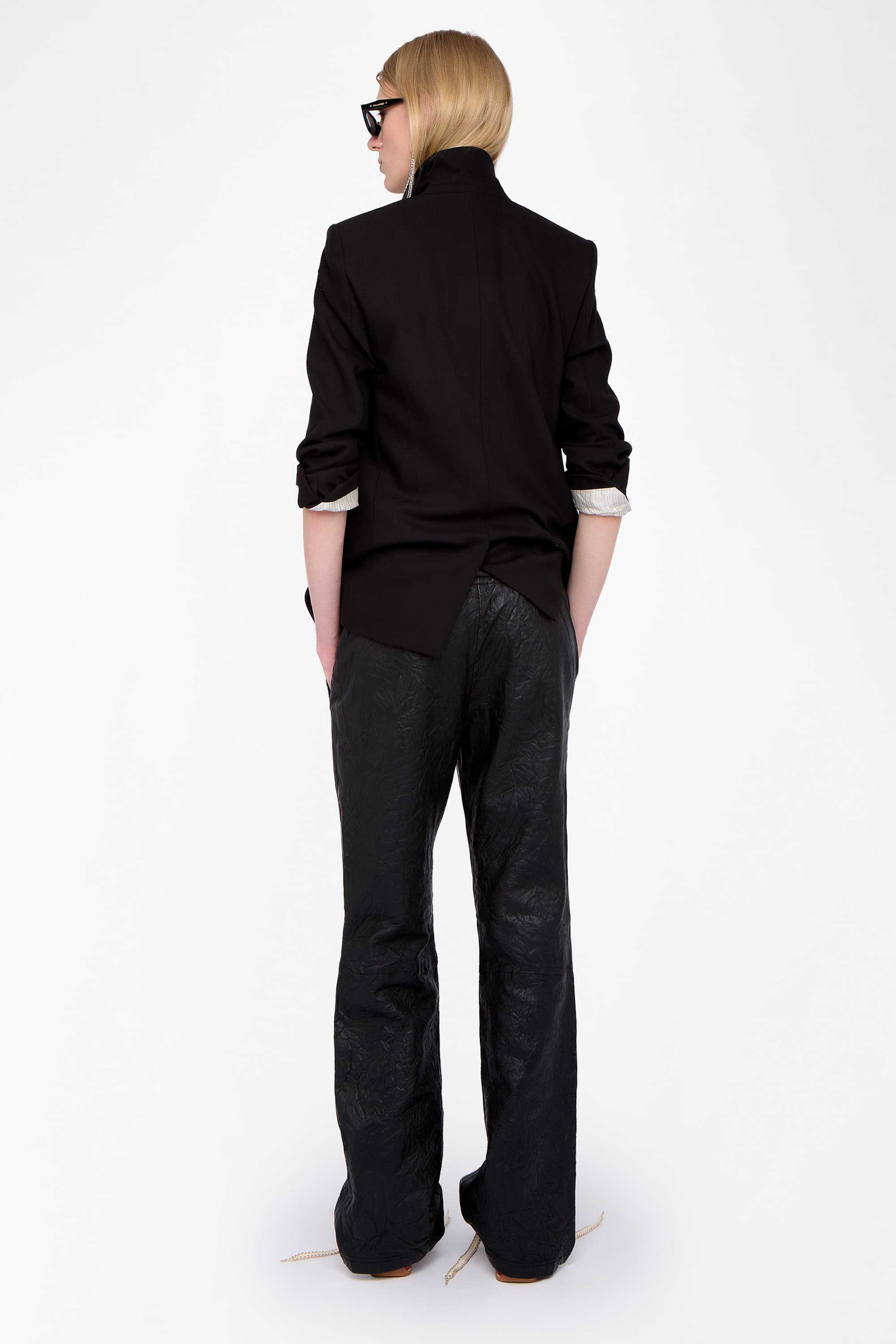 Pocha Crinkled Leather Pants