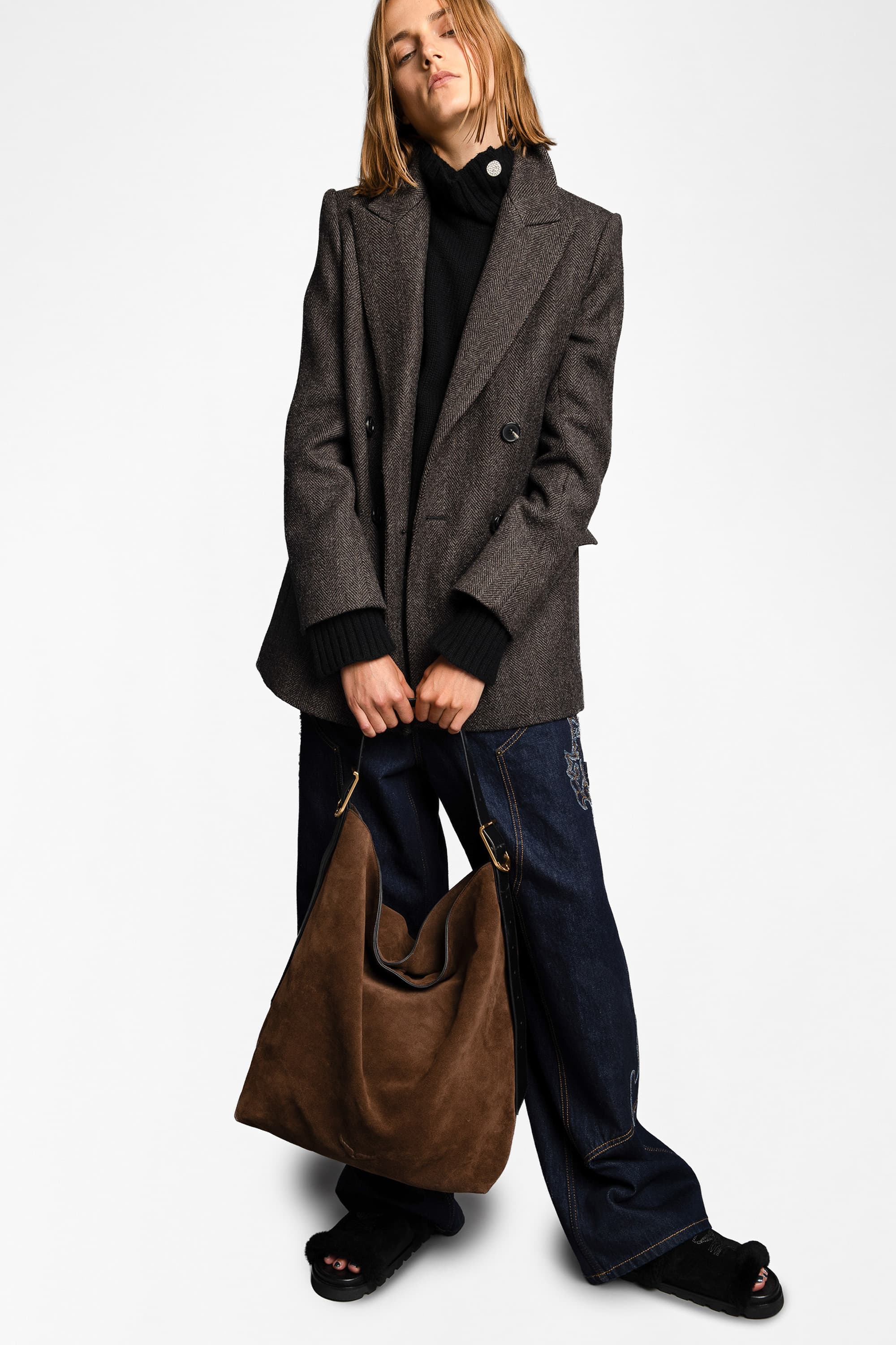 Jane XL Suede Hobo Bag