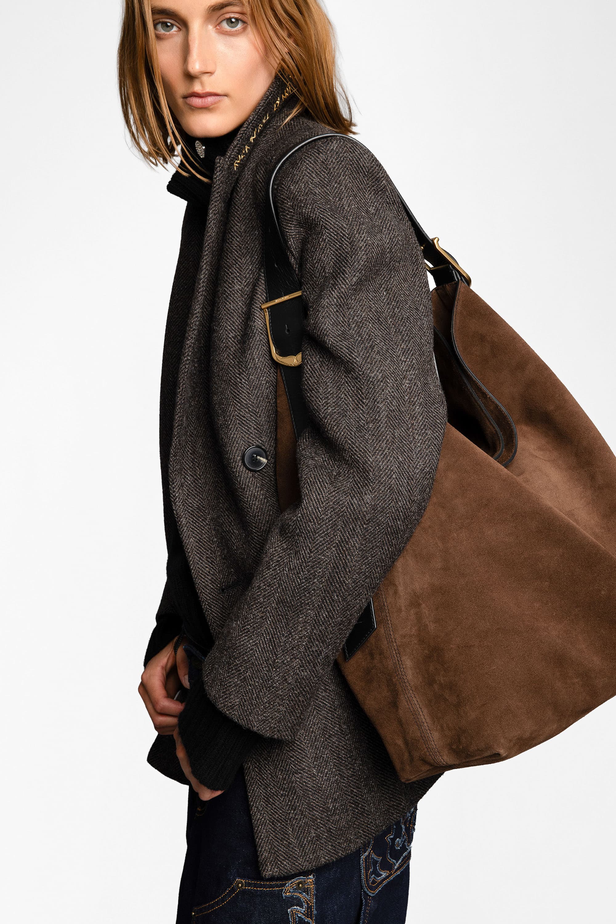 Jane XL Suede Hobo Bag