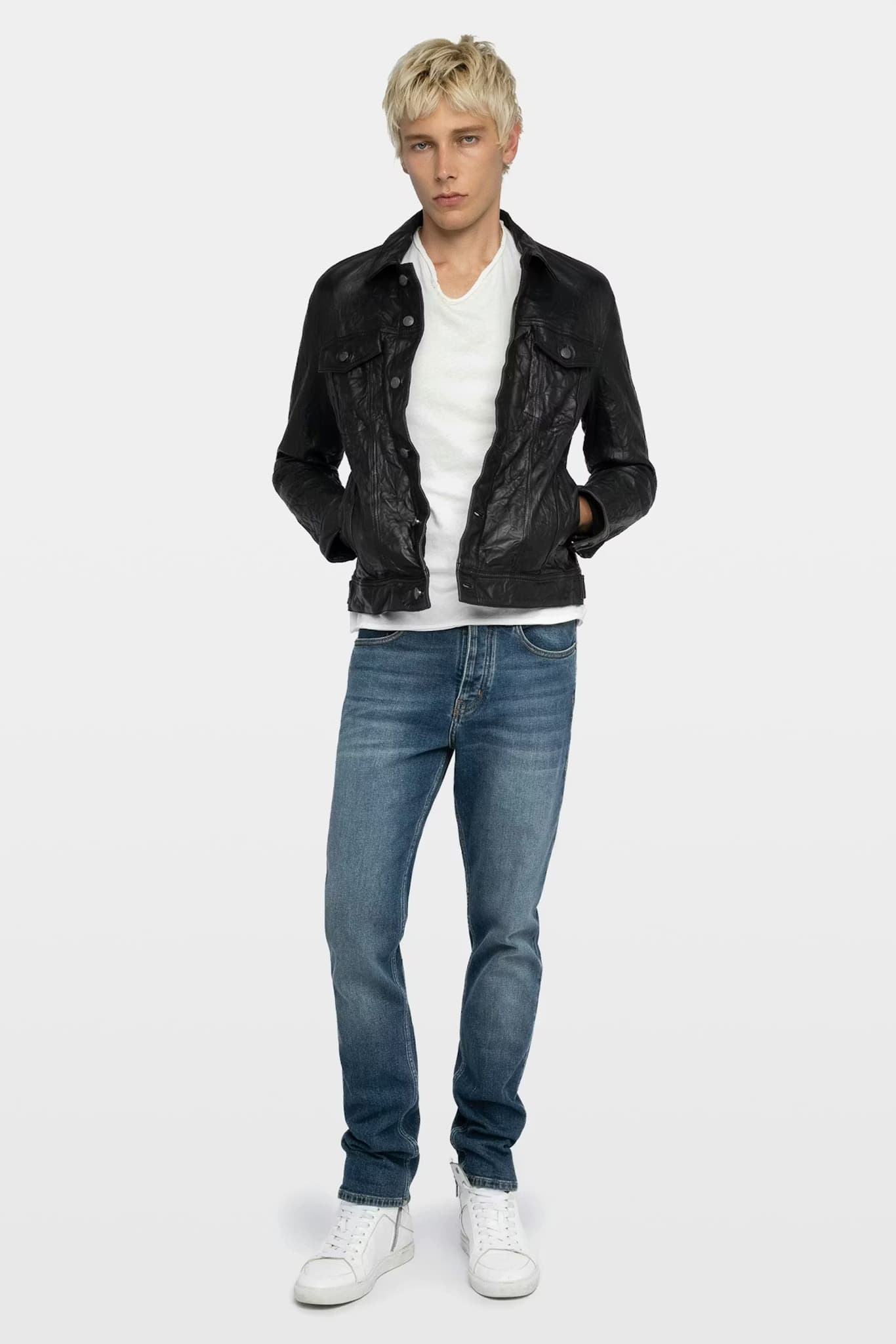 Base Crinkle Leather Jacket