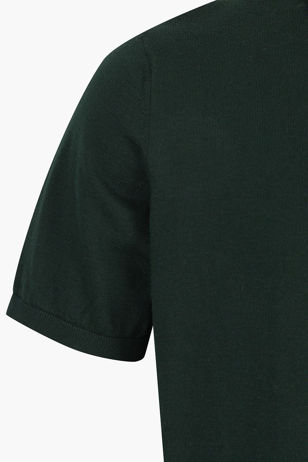 코튼 폴로 베이직 501 다크그린 반소매 니트