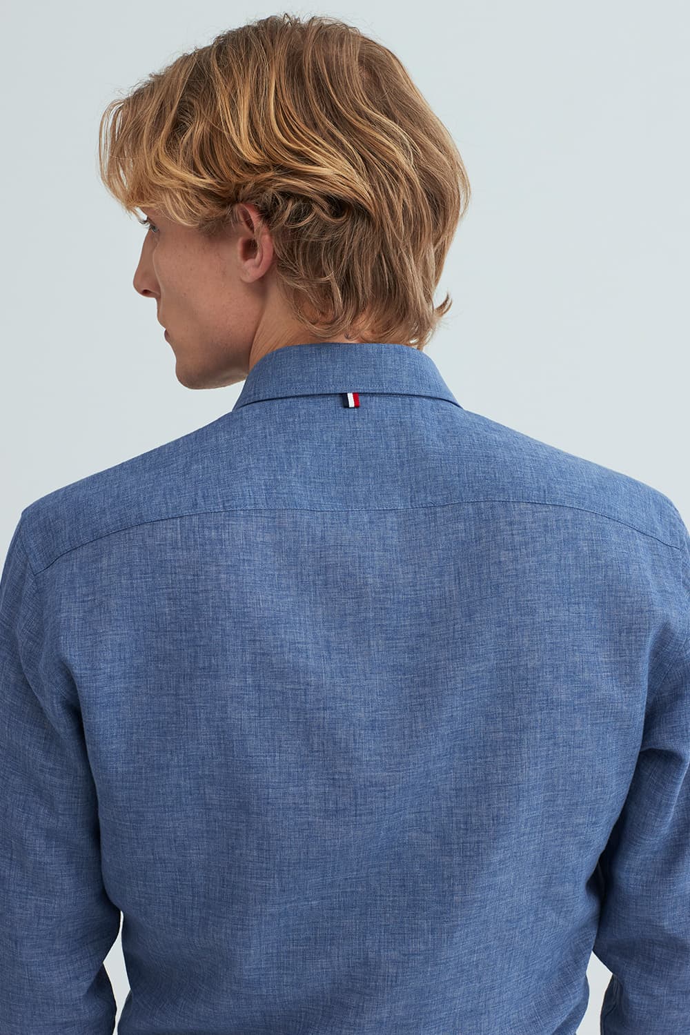 린넨 히든 트리콜로르 954 컴포터블(뉴캐주얼핏) 셔츠 블루 SE6SM22LS954SBU