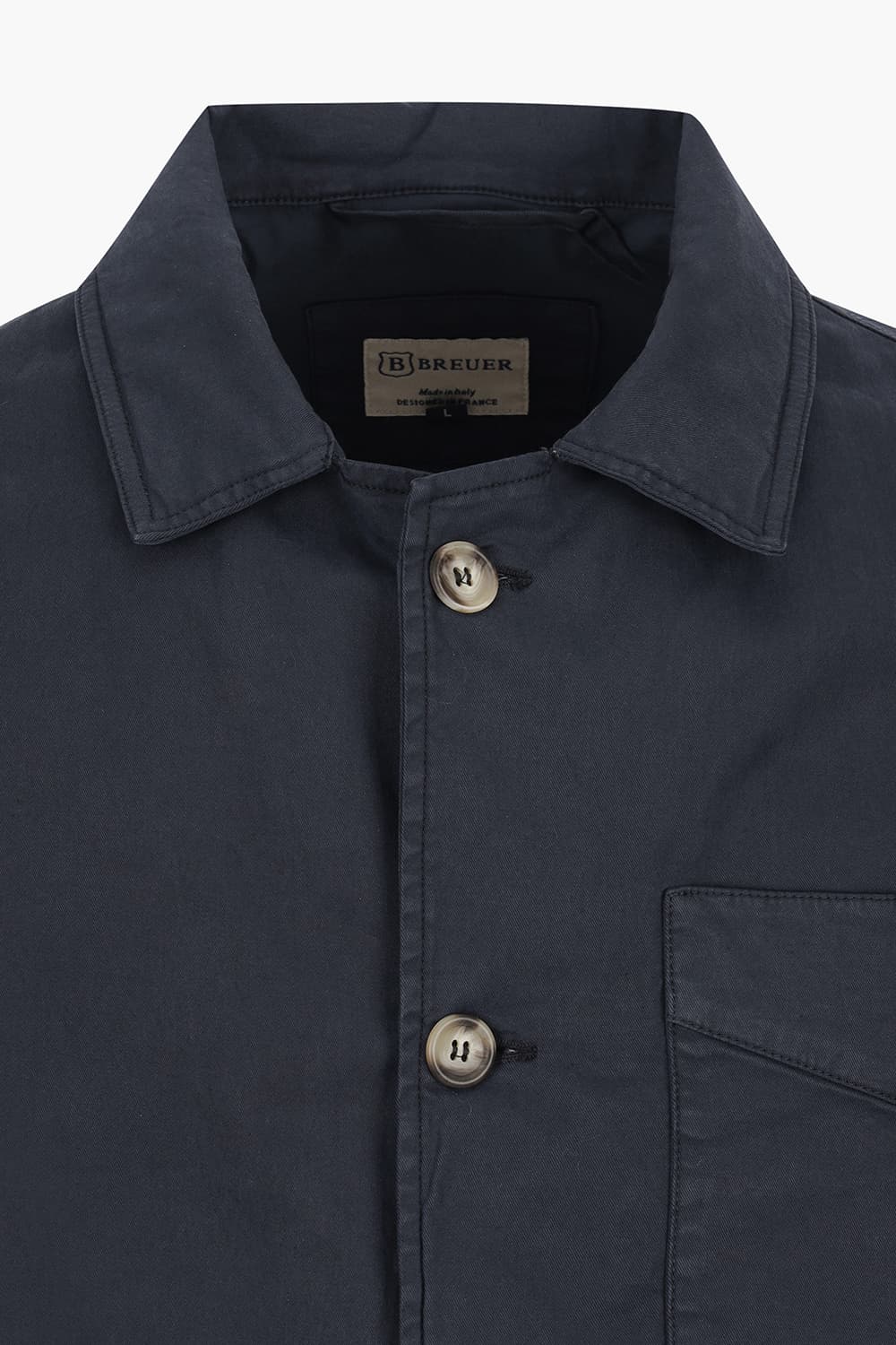 PAINTRE 코튼 라이크라 혼방 소매 로고 자수 101 네이비 캐주얼 자켓