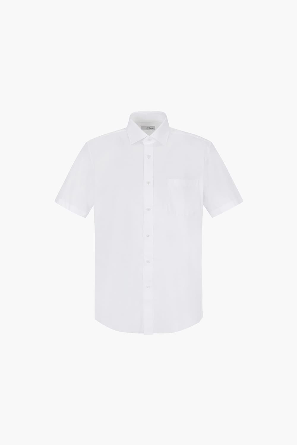 140's 순면 솔리드 101 비즈니스 반팔 셔츠 화이트 SE4MM11HS101SWH