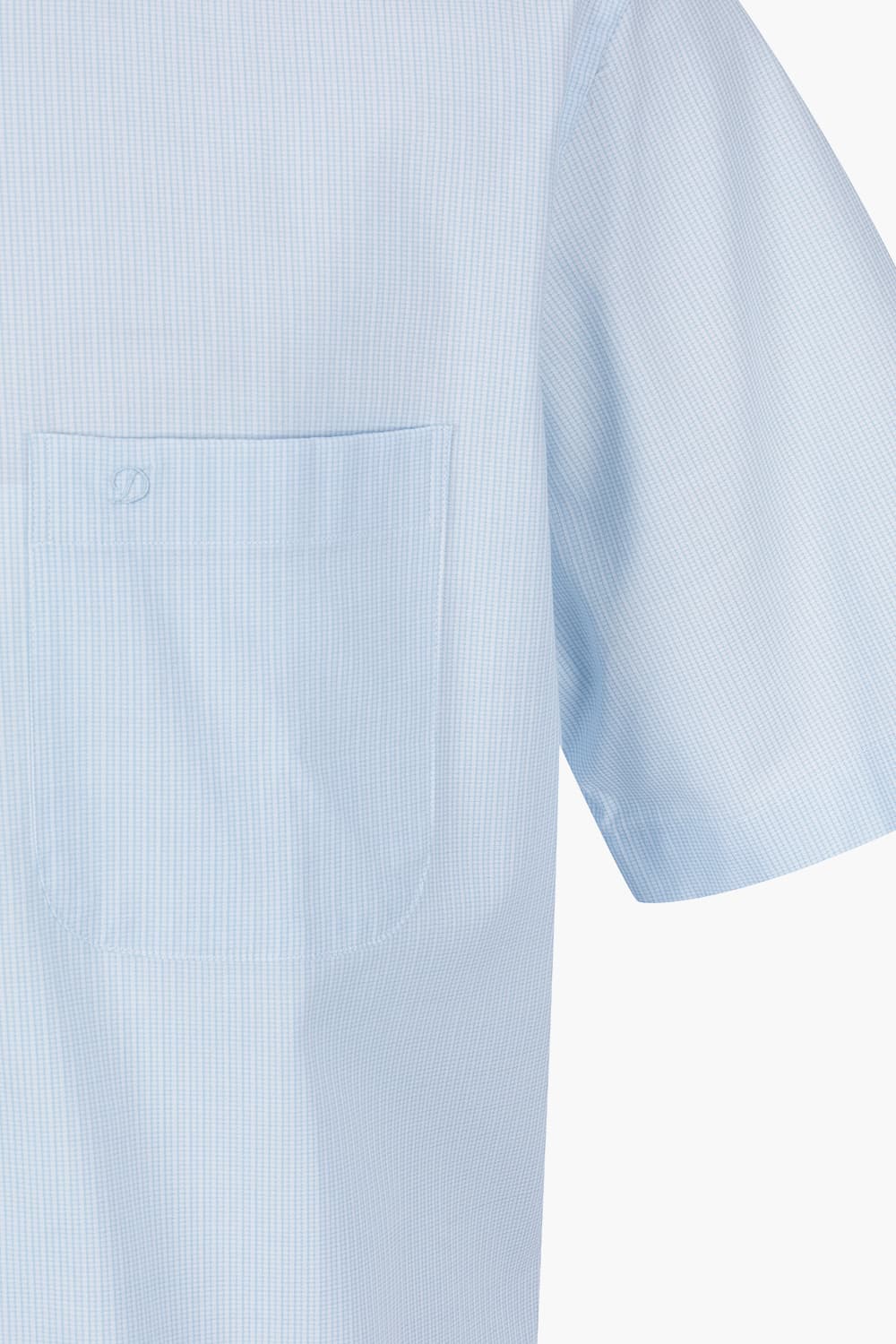 체크 도비 배색 105 비즈니스 반팔 셔츠 블루 SE4MM11HS105SBU