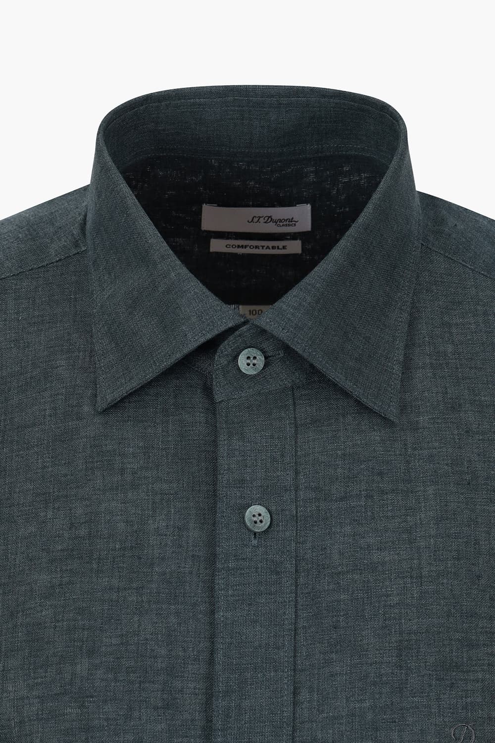 린넨 믹스 솔리드 757 컴포터블 반팔 셔츠 그린 SE4MM22HS757SGE