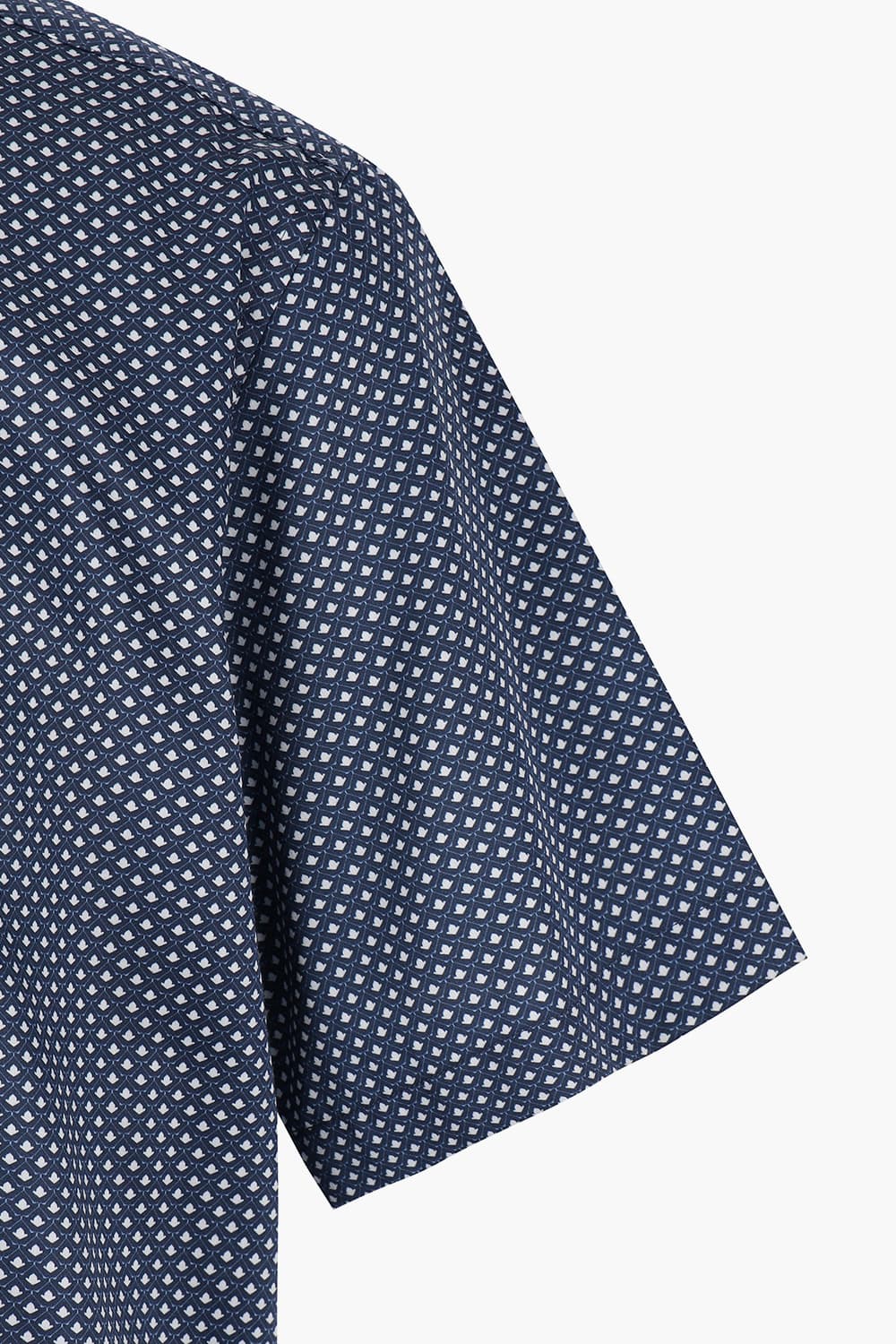 플라워 모티브 프린트 203 비즈니스 반팔 셔츠 네이비 SE4MM11HS203SNY