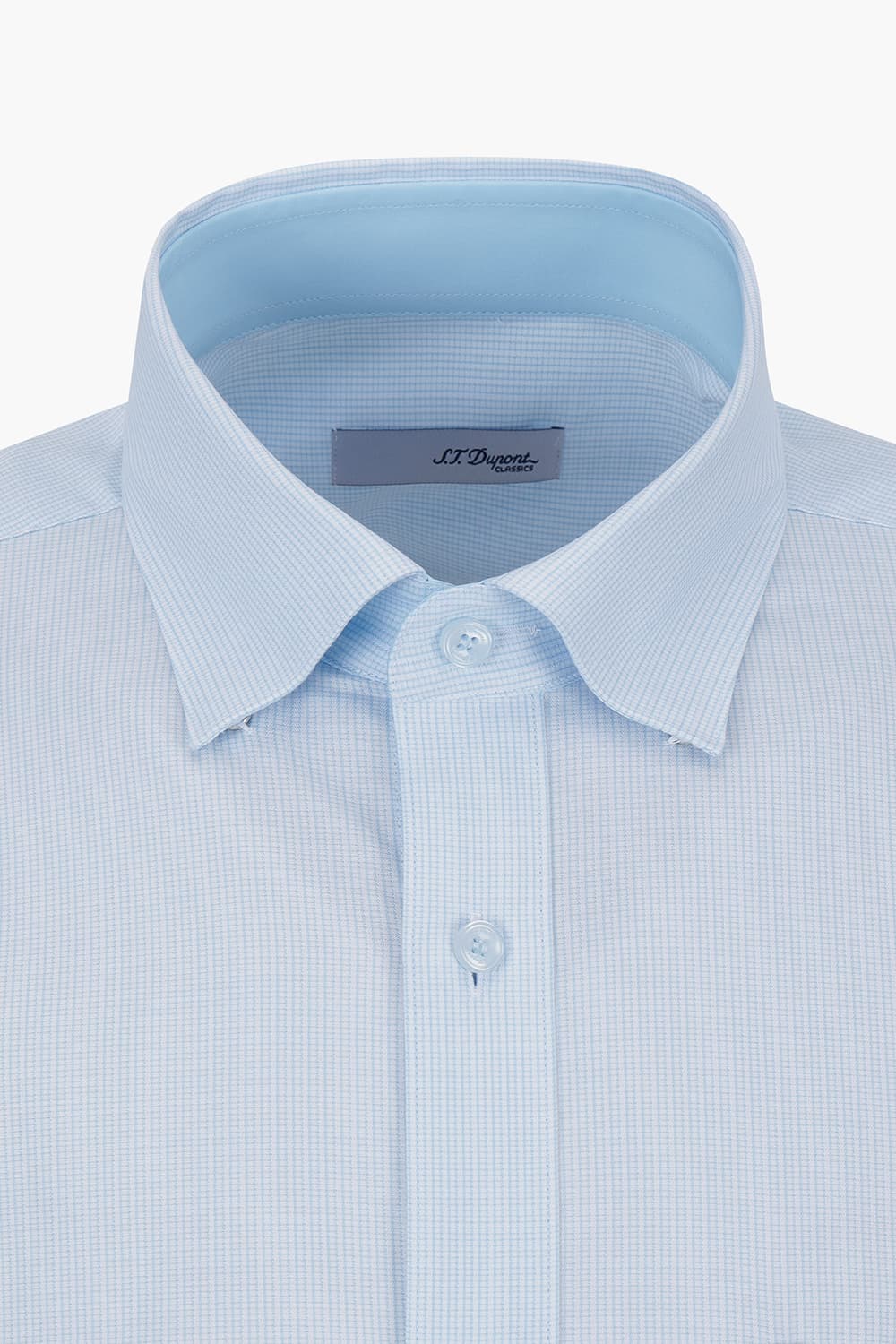 체크 도비 배색 105 비즈니스 반팔 셔츠 블루 SE4MM11HS105SBU