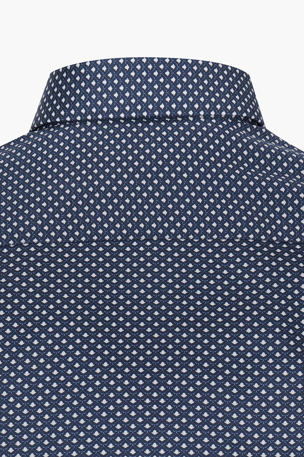 플라워 모티브 프린트 203 비즈니스 반팔 셔츠 네이비 SE4MM11HS203SNY