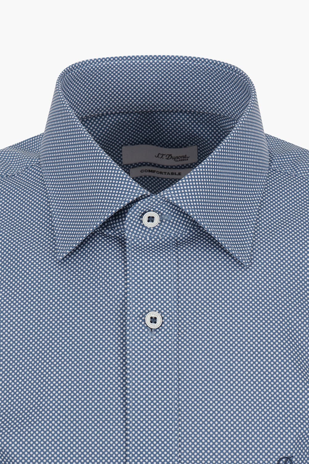 도트 프린트 762 컴포터블 반팔 셔츠 네이비 SE4MM22HS762SNY