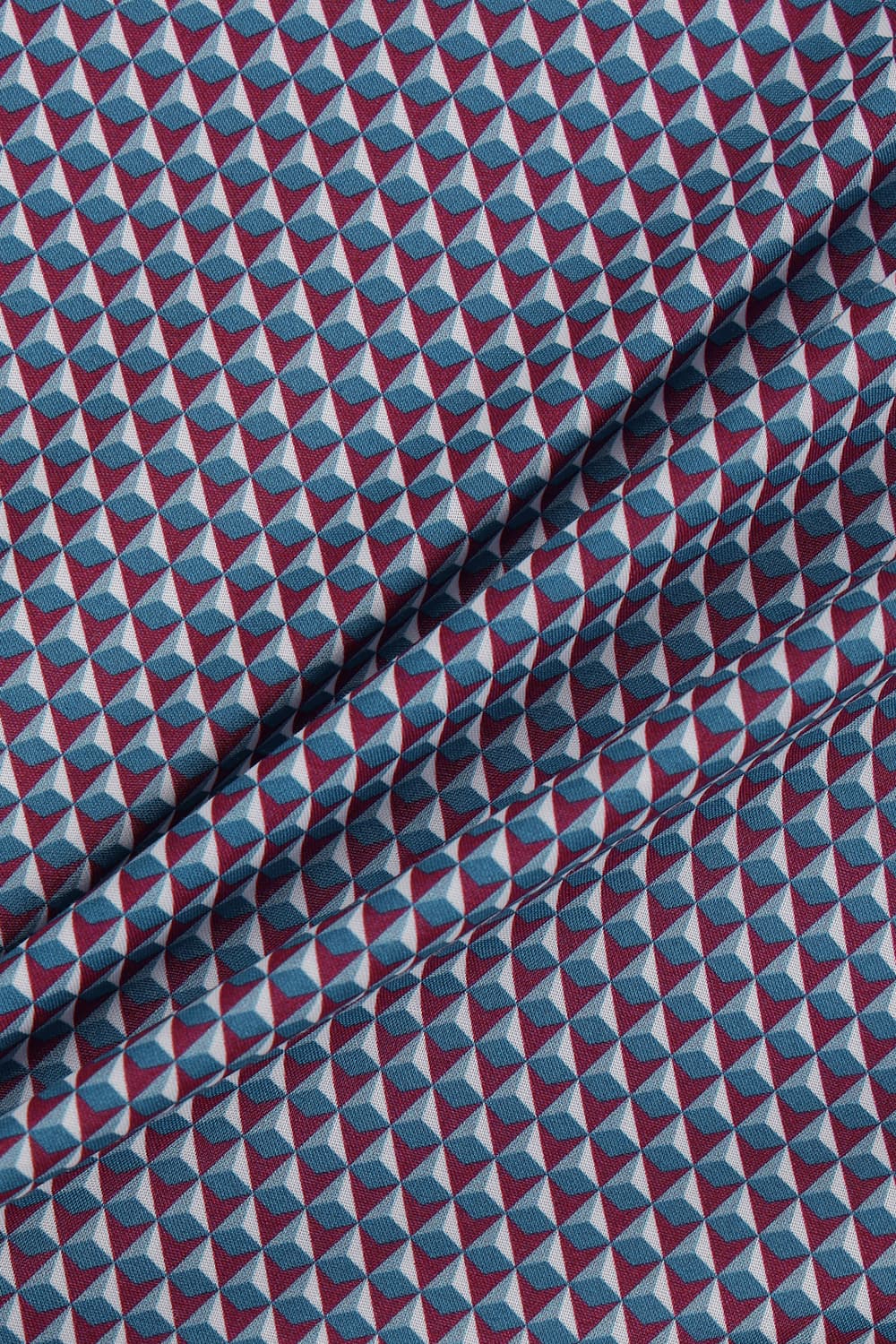 롬버스 모티브 프린트 204 비즈니스 반팔 셔츠 와인 SE4MM11HS204SWN