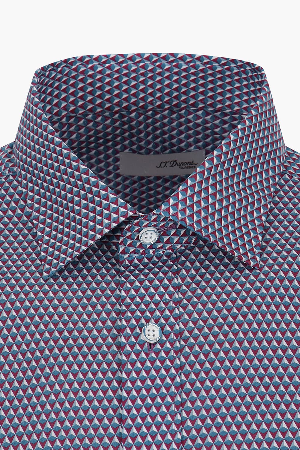 롬버스 모티브 프린트 204 비즈니스 반팔 셔츠 와인 SE4MM11HS204SWN