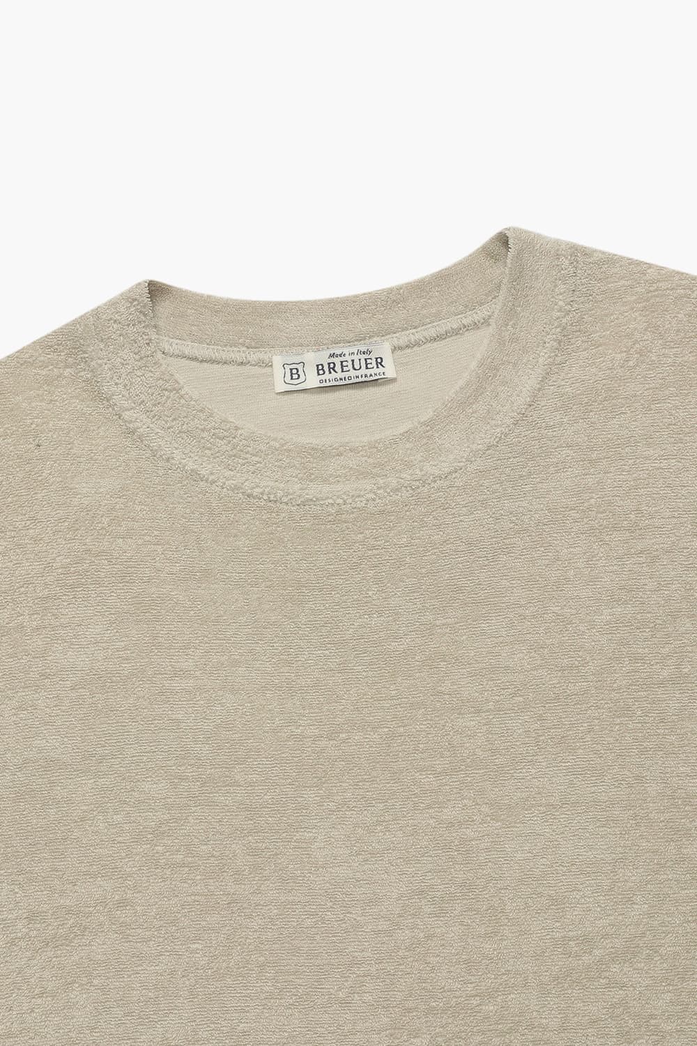 코튼 사이드 B 로고 251 베이지 반소매 티셔츠