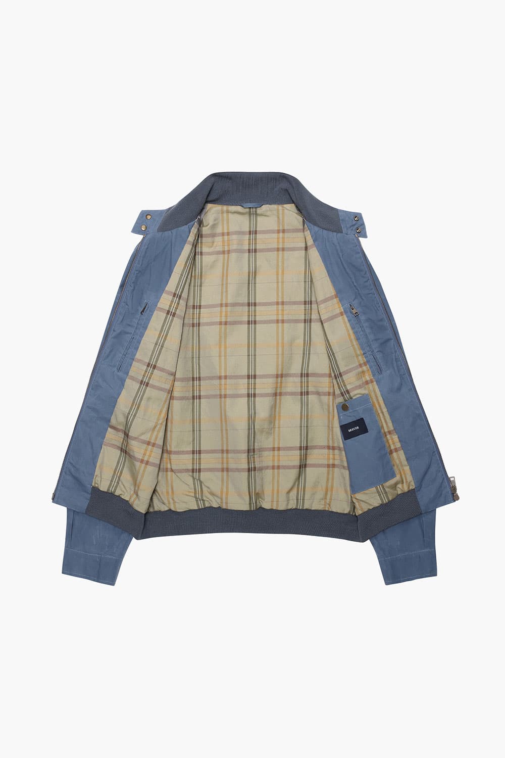 왁스 코튼 베이직 블루종 블루 점퍼