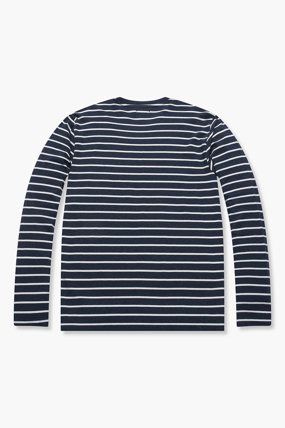 코튼 스트라이프 크루넥 103 다크네이비 긴소매 티셔츠