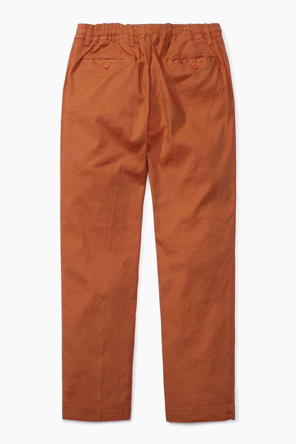 린넨 혼방 드로우스트링 세미와이드 오렌지 캐주얼 팬츠