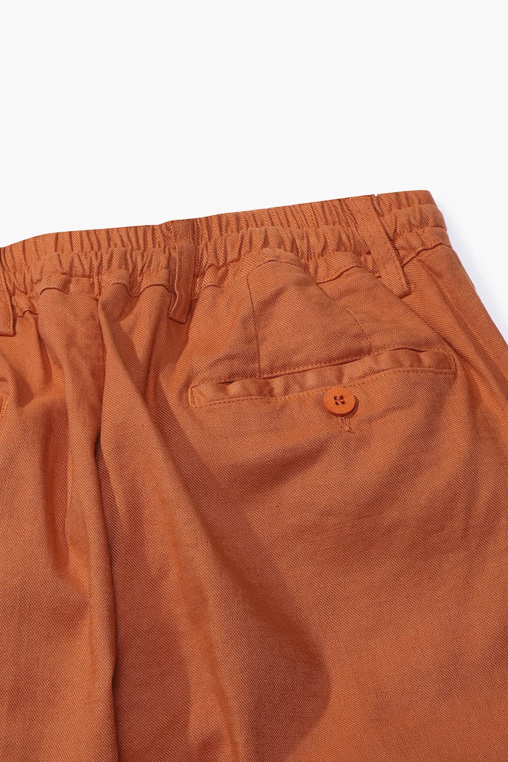 린넨 혼방 드로우스트링 세미와이드 오렌지 캐주얼 팬츠