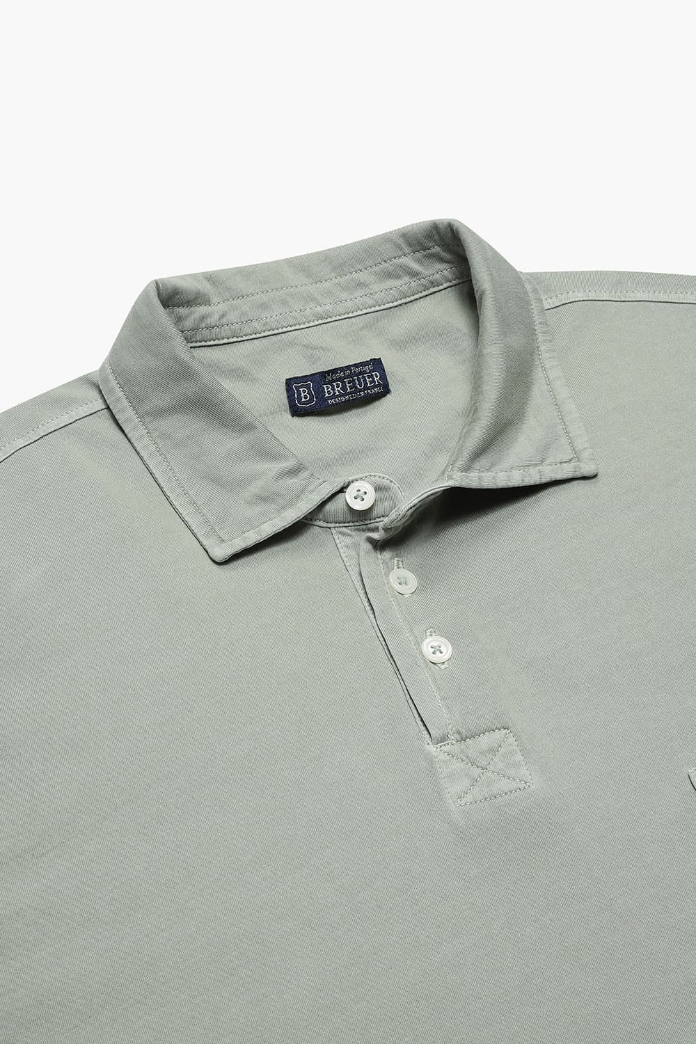 코튼 버튼 다운 포켓 501 라이트그린 반소매 티셔츠