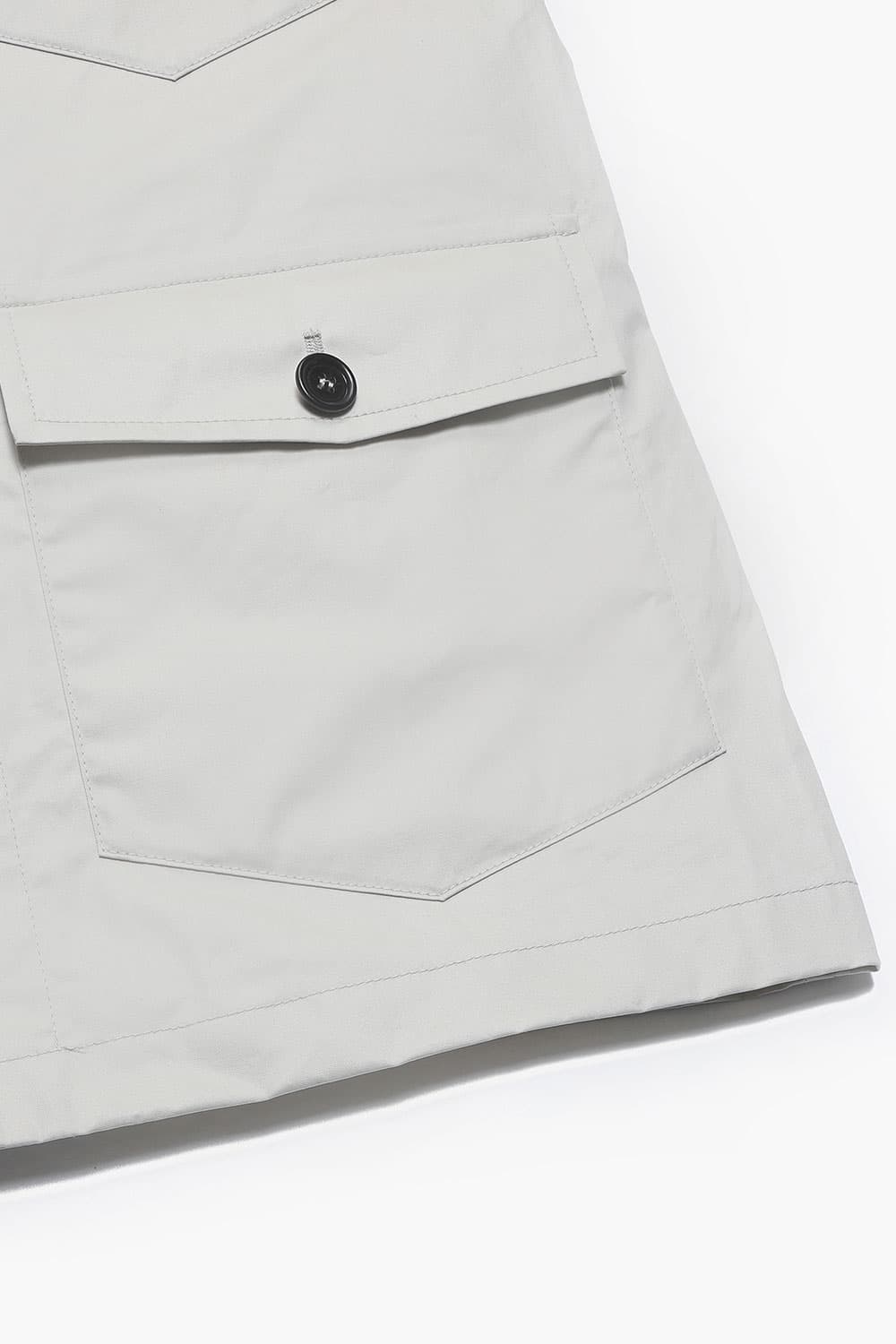 왁스 코튼 빅버튼 포켓 805 화이트 하프 코트