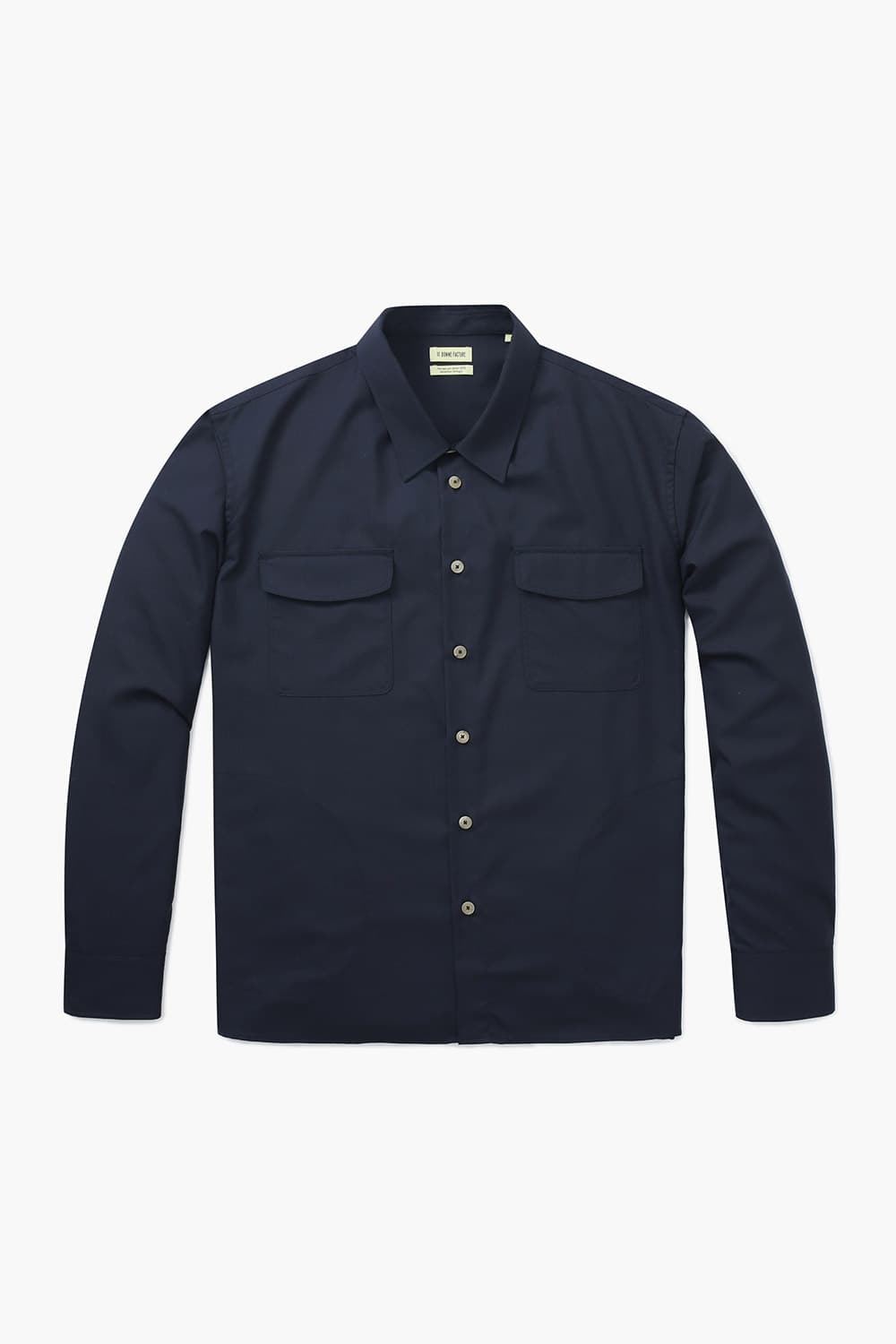 울 투 포켓 오버사이즈 셔츠 CH32 COLD NAV