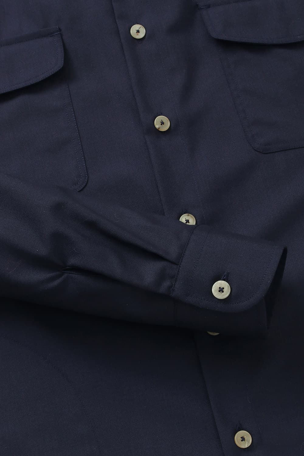 울 투 포켓 오버사이즈 셔츠 CH32 COLD NAV