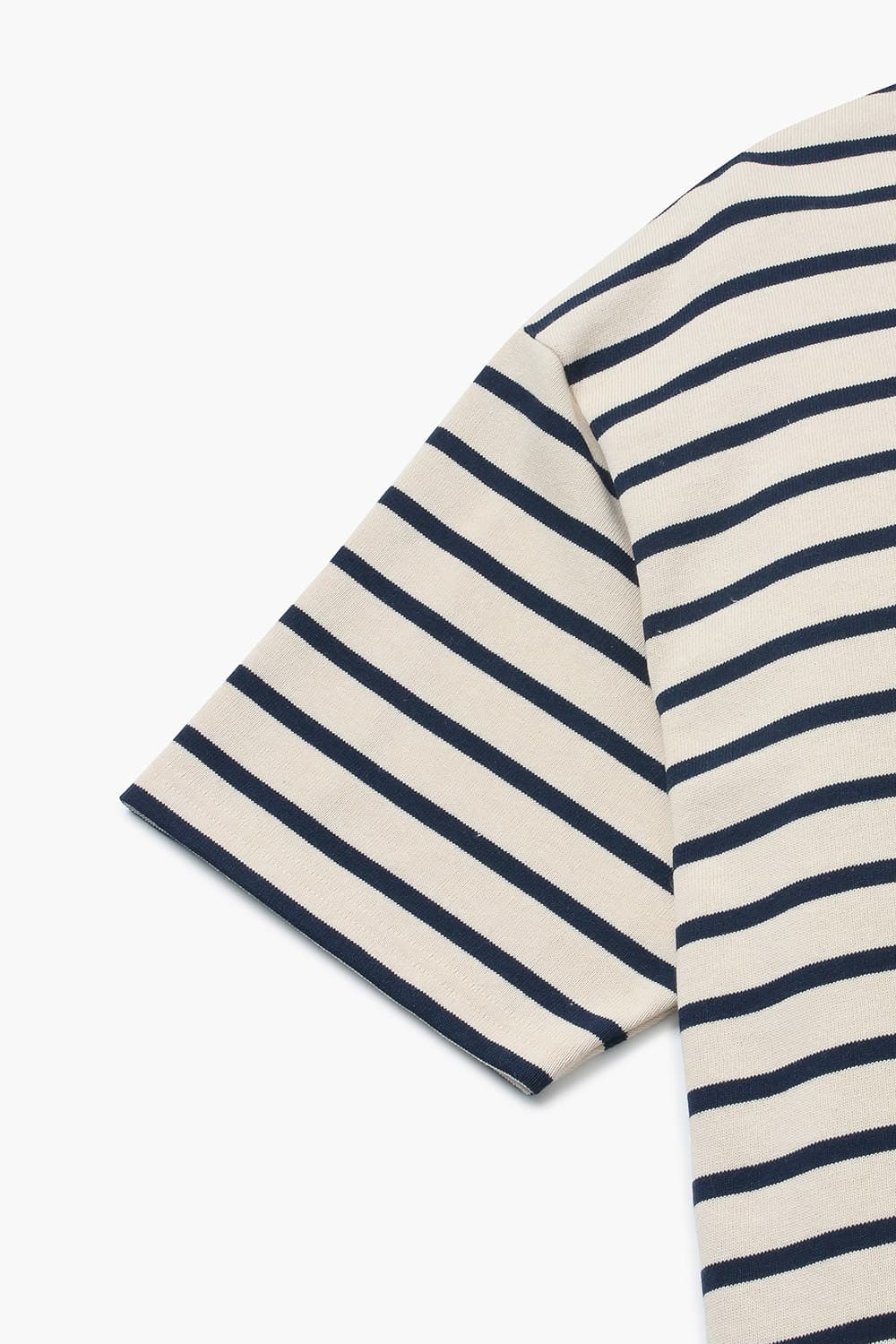 린넨 스트라이프 포켓 오버사이즈 반소매 티셔츠 TS21 HEAVY BST