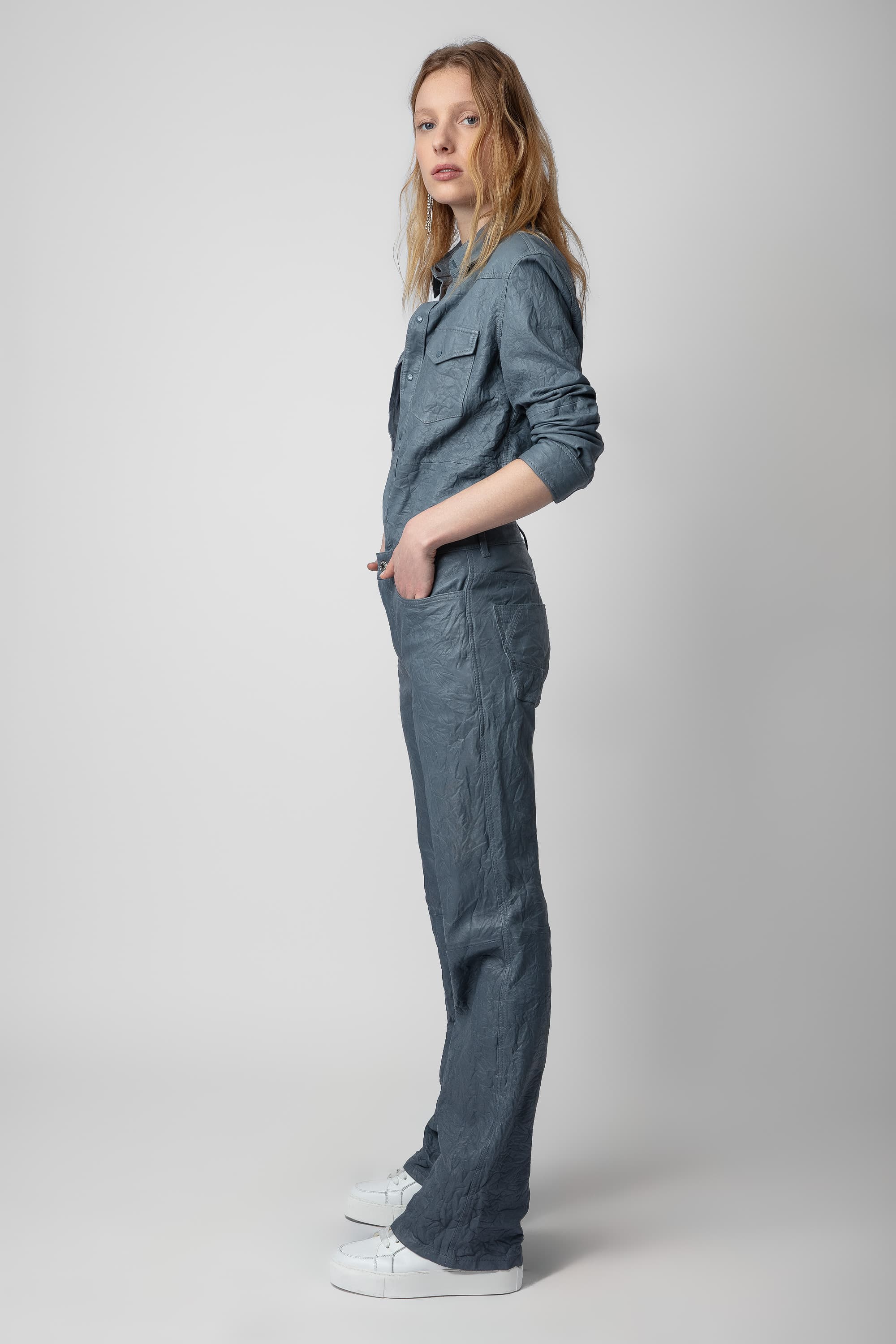 Pistol Crinkled Leather Pants