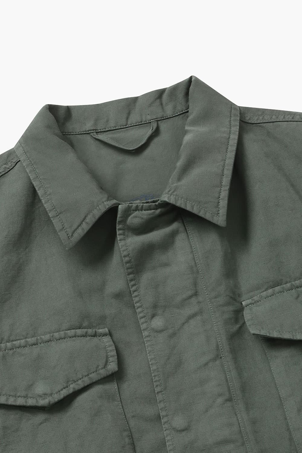 가먼트다잉 코튼린넨 사파리 필드자켓 다크카키 RE4SMBAOT105R77