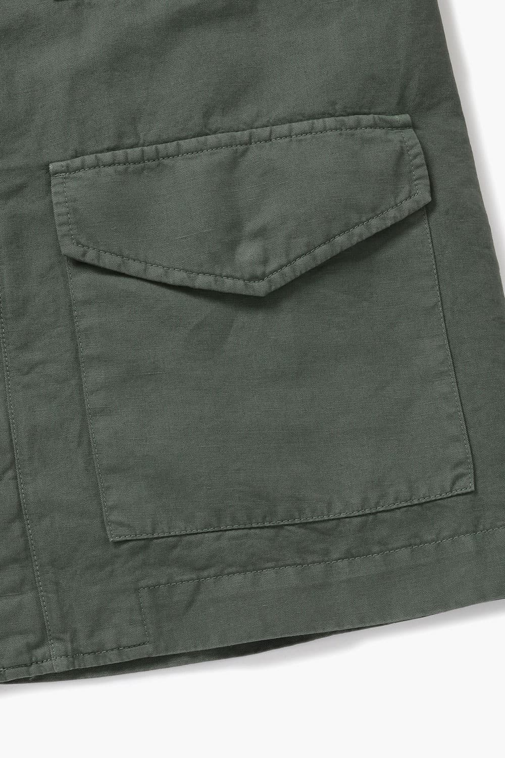 가먼트다잉 코튼린넨 사파리 필드자켓 다크카키 RE4SMBAOT105R77