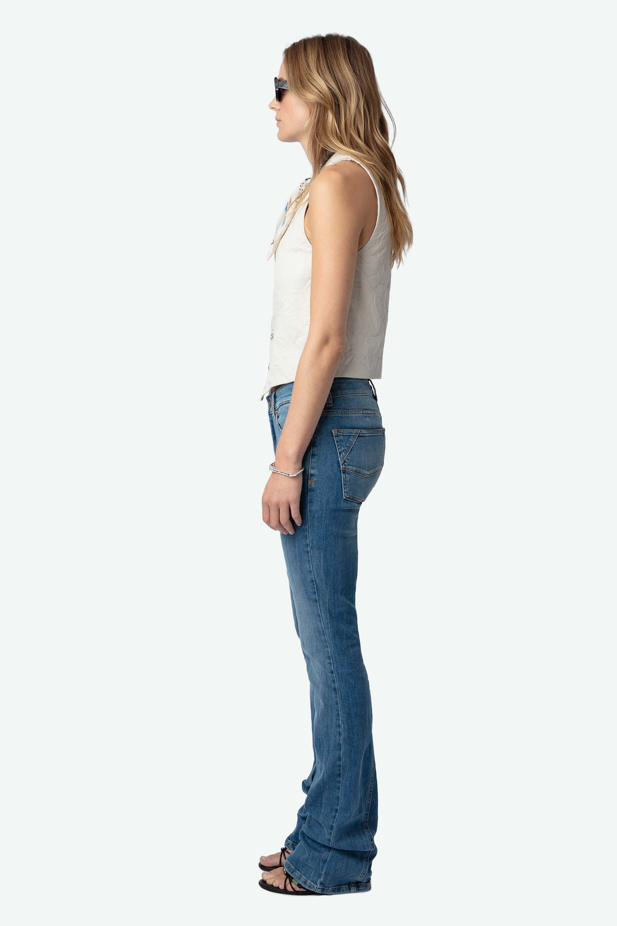 Emilie Crinkled Leather Vest