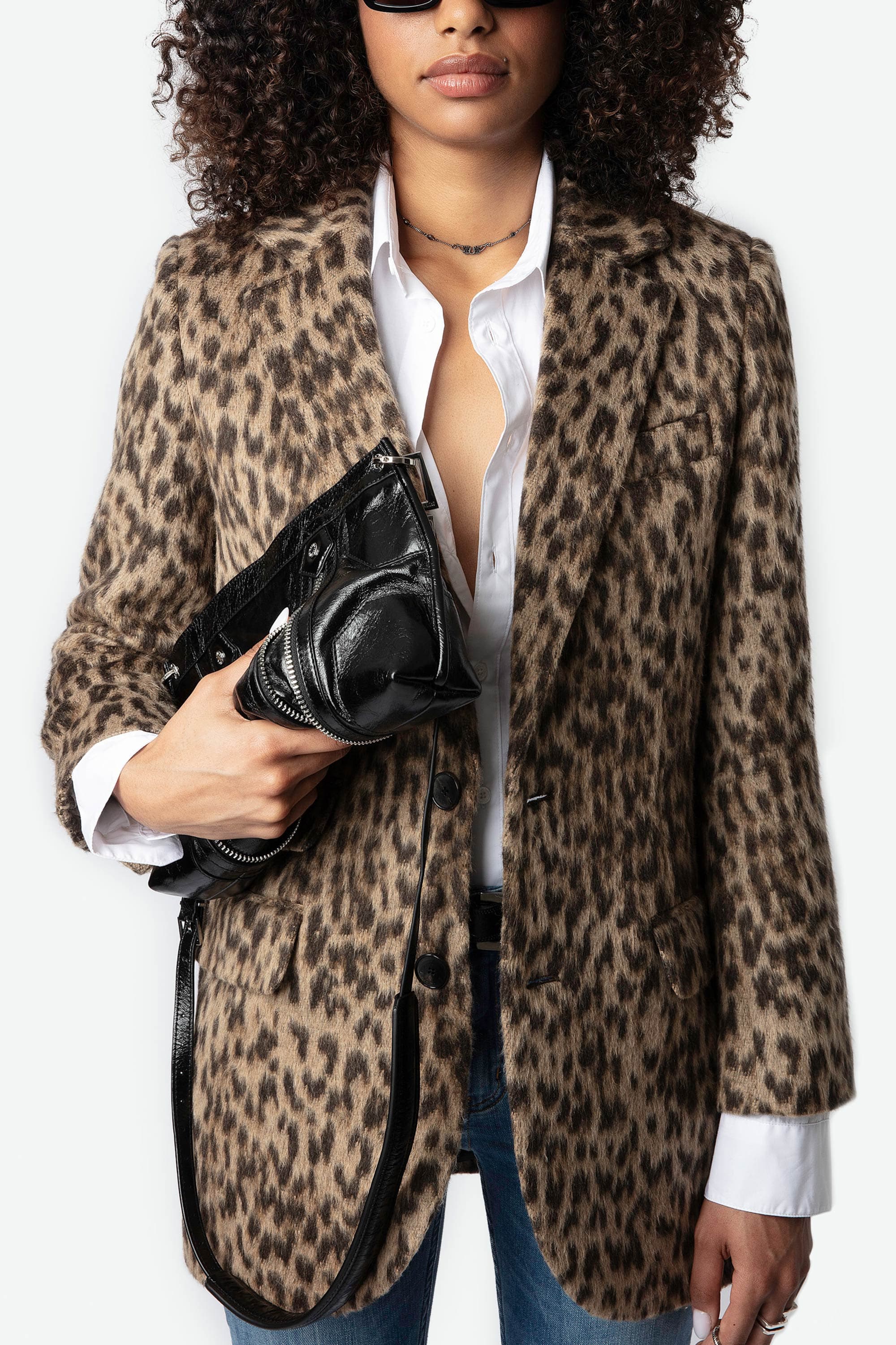 Violet Leopard Half Coat