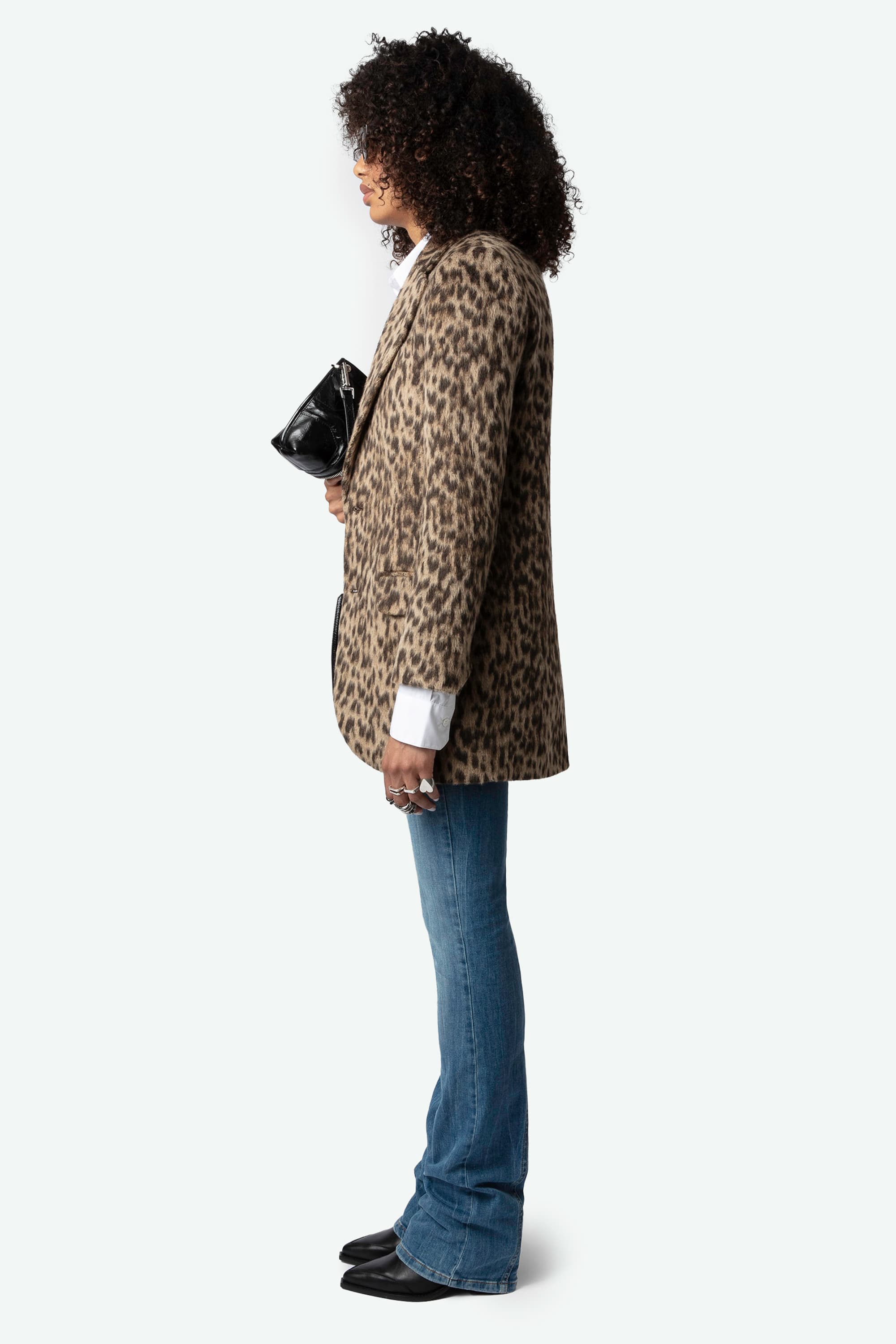 Violet Leopard Half Coat