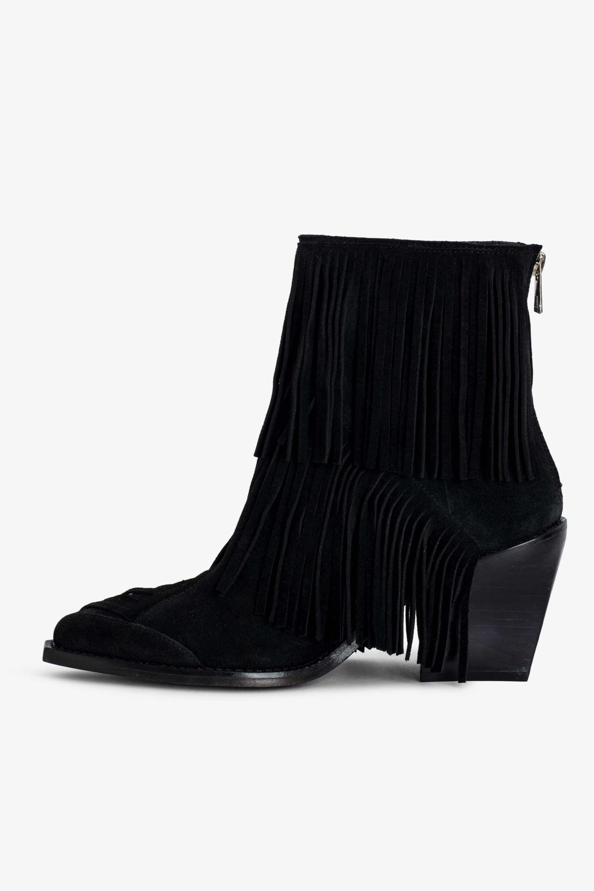 Cara Fringes Suede Ankle Boots