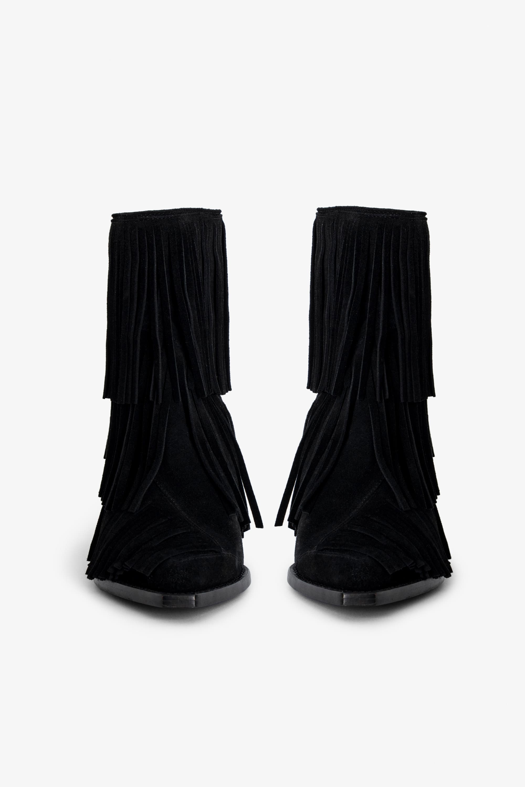 Cara Fringes Suede Ankle Boots