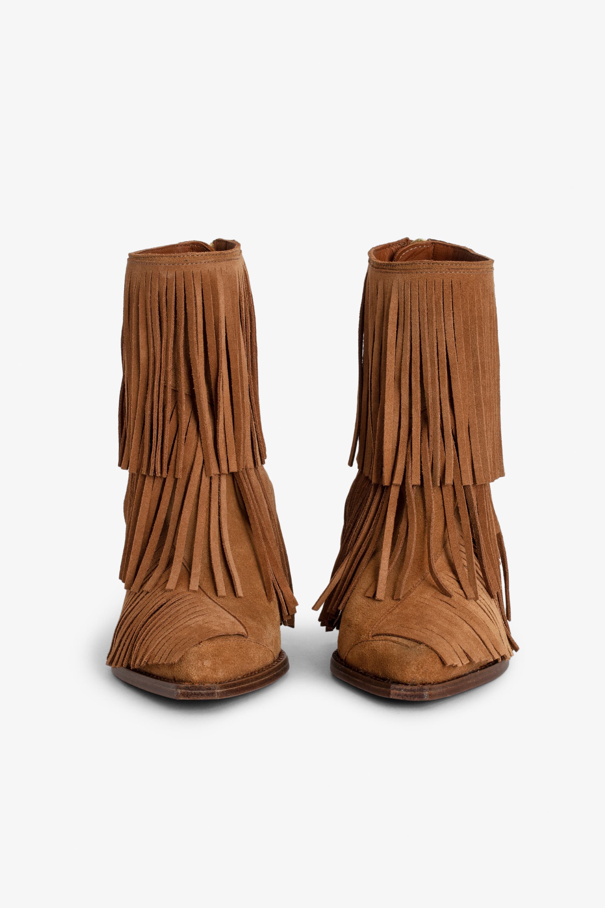 Cara Fringes Suede Ankle Boots