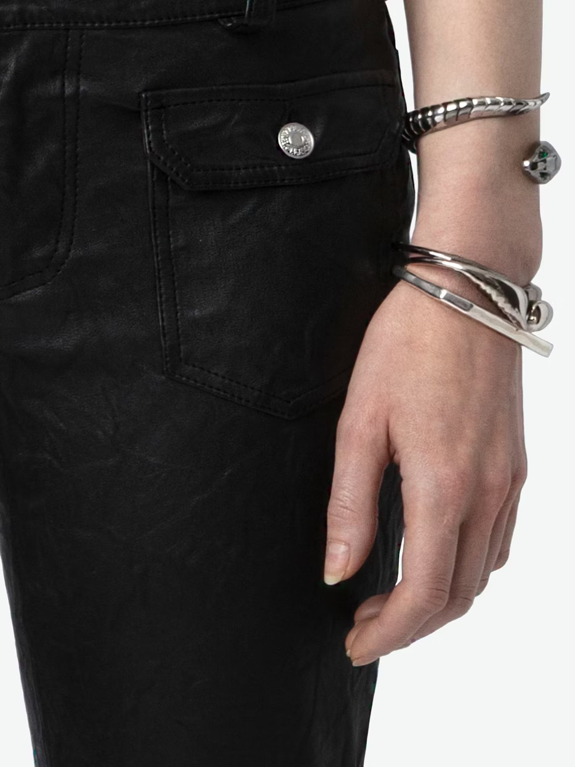 Hippie Crinkled Leather Pants