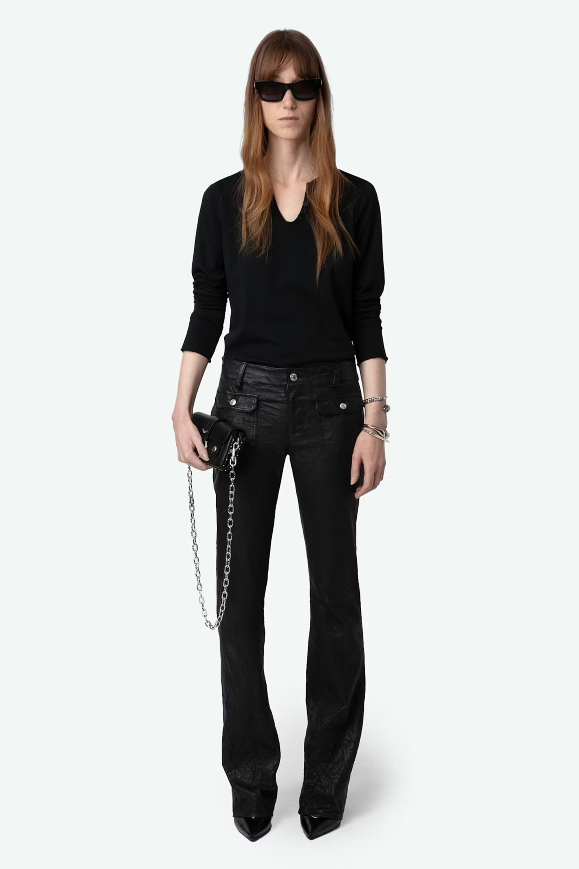 Hippie Crinkled Leather Pants