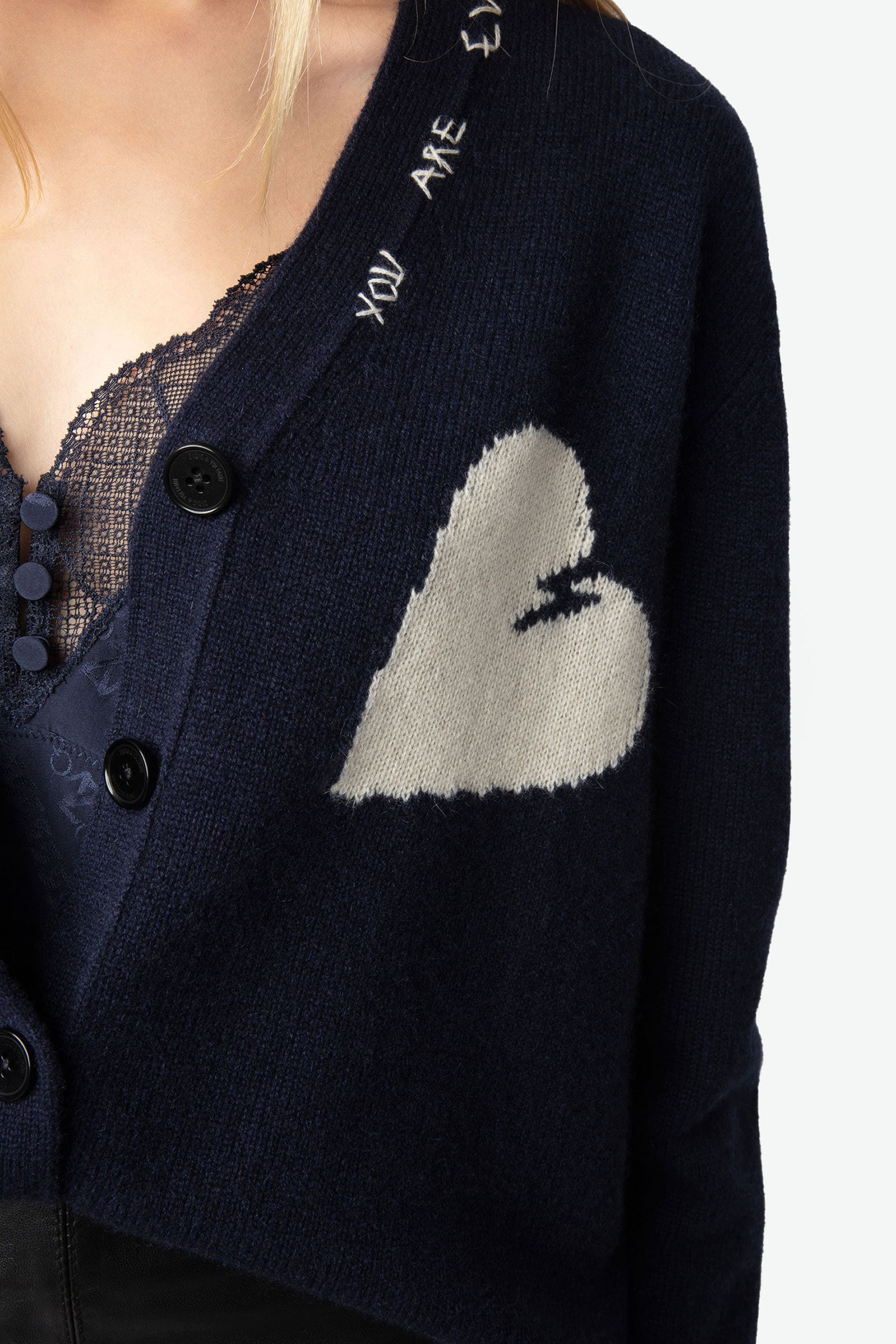 Travia Heart Cashmere Cardigan