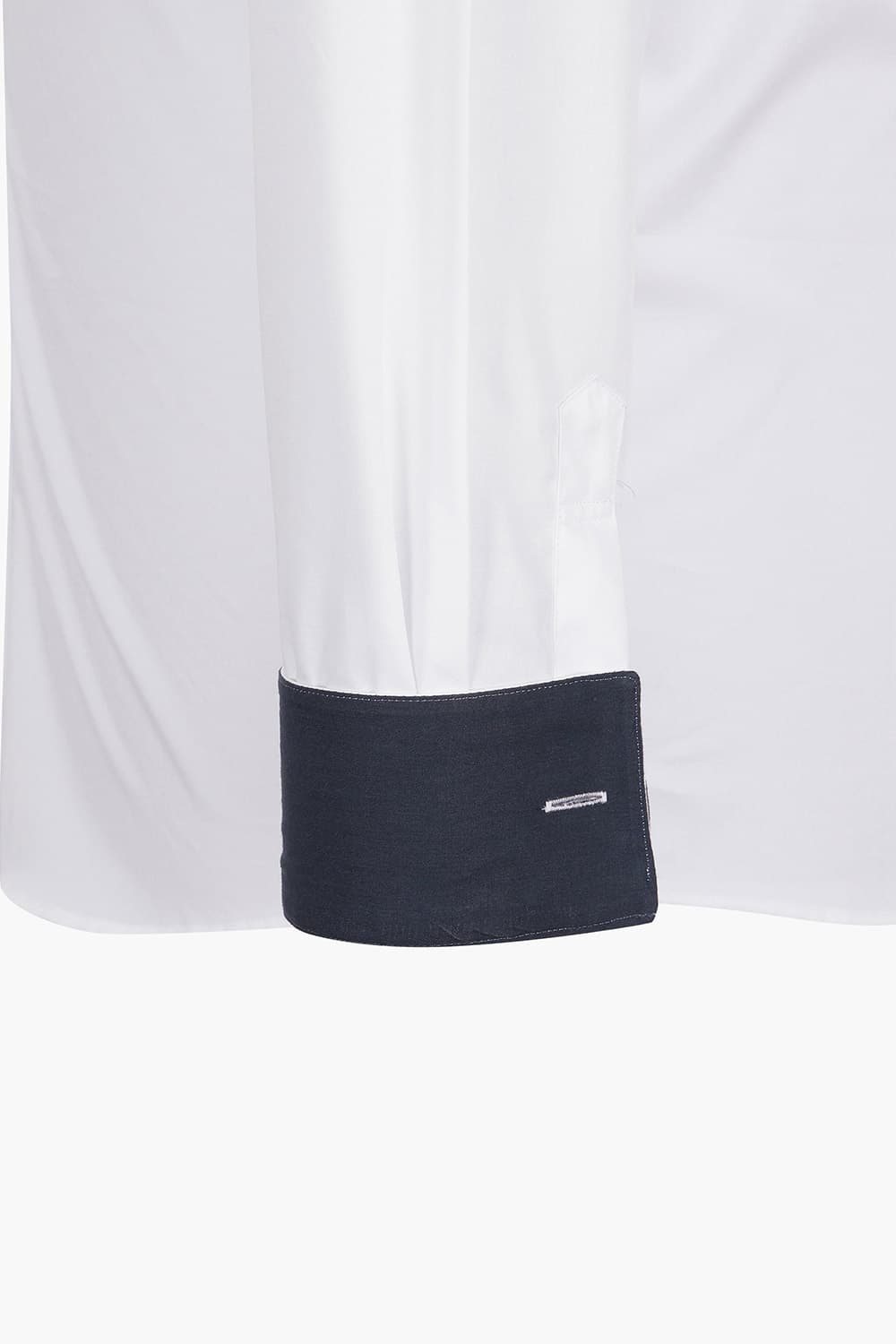 면 혼방 배색 트리콜로르 자수 105 비즈니스 셔츠 화이트 SE5SM11LS105SWH