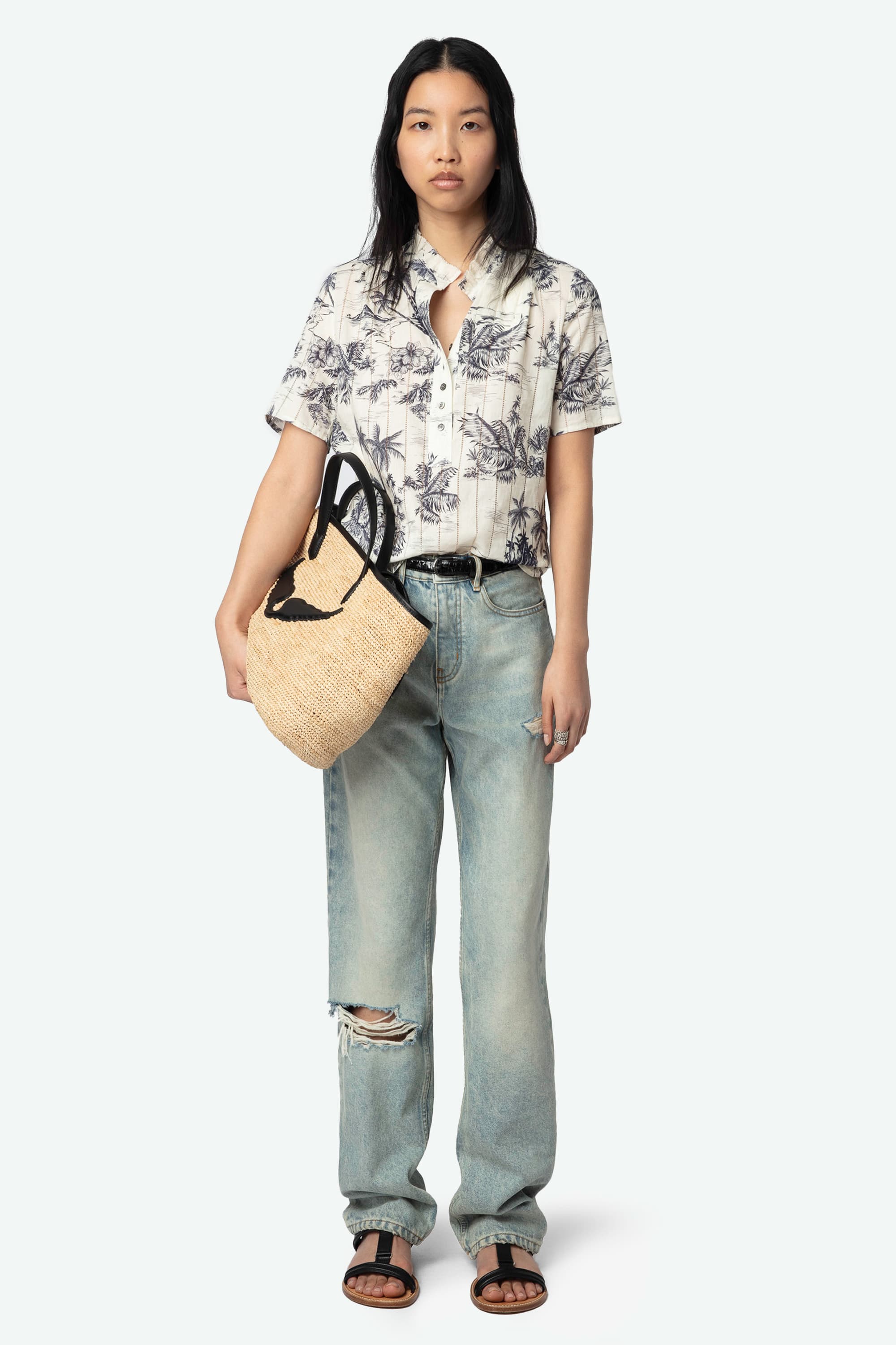 Topher Tropical Cotton Blouse