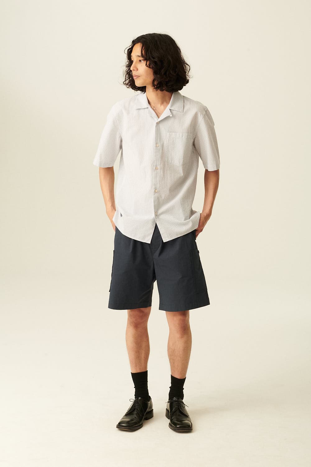 PIKE 코튼 사이드 포켓 밴딩 쇼츠 242 157 0079DBL