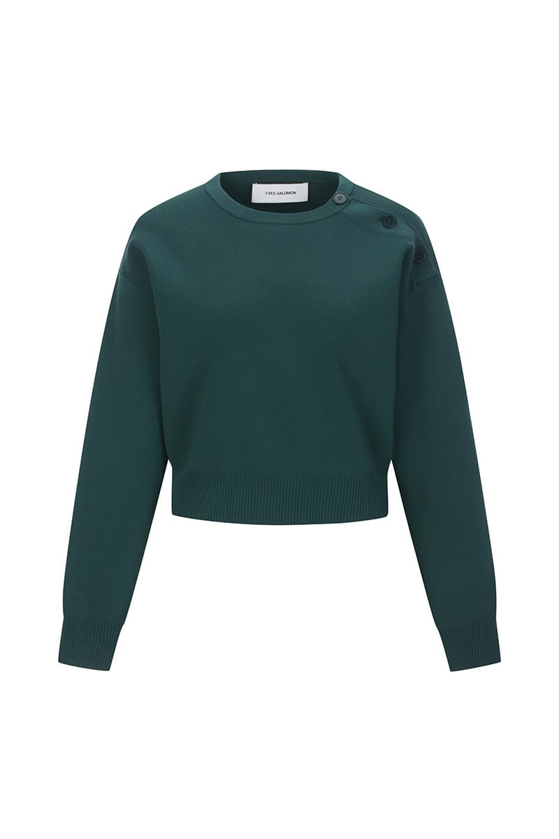 숄더버튼 크롭 니트 CE3SFYSTP029C77