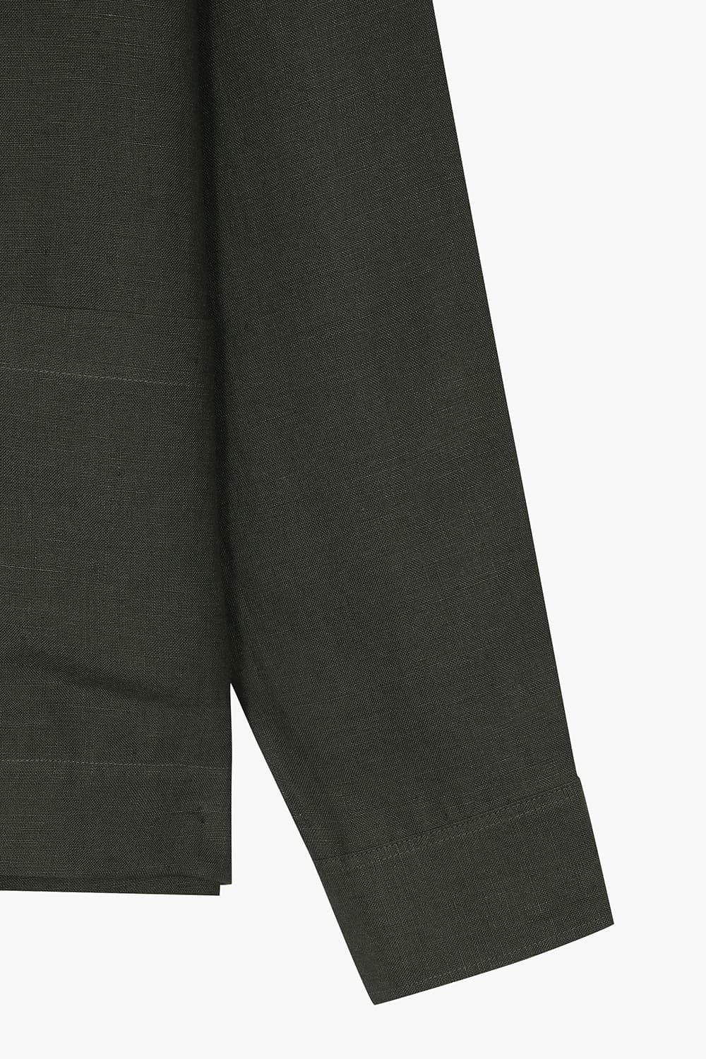 린넨100 미니멀 셔츠 자켓 블랙 QE5SMDBOT101Q89