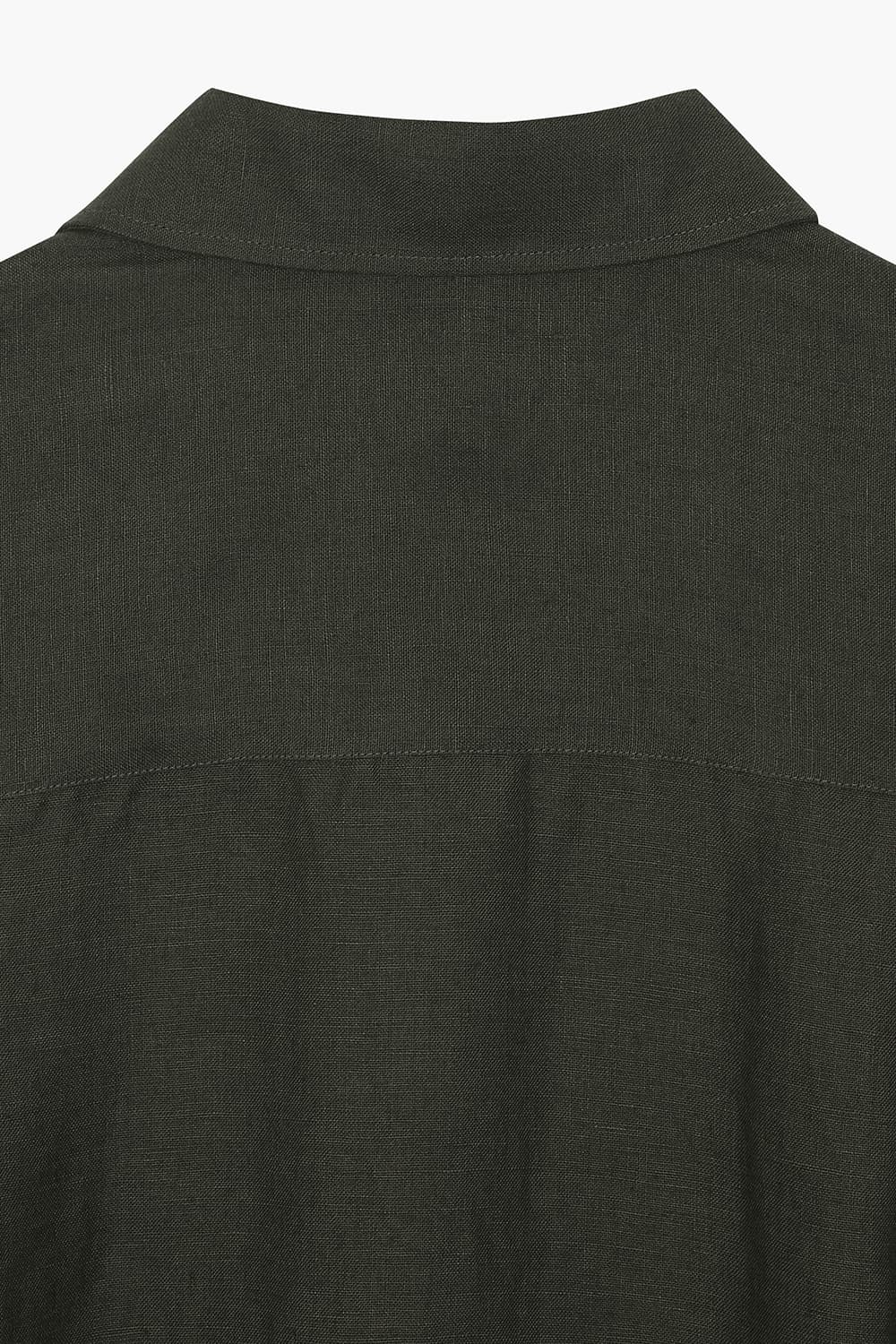 린넨100 미니멀 셔츠 자켓 블랙 QE5SMDBOT101Q89